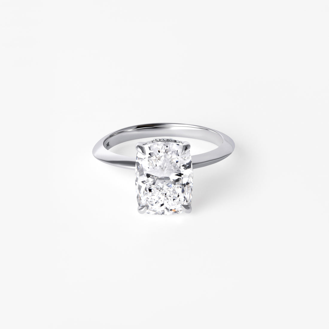 3.05CT Elongated Cushion Hidden Halo Engagement Ring