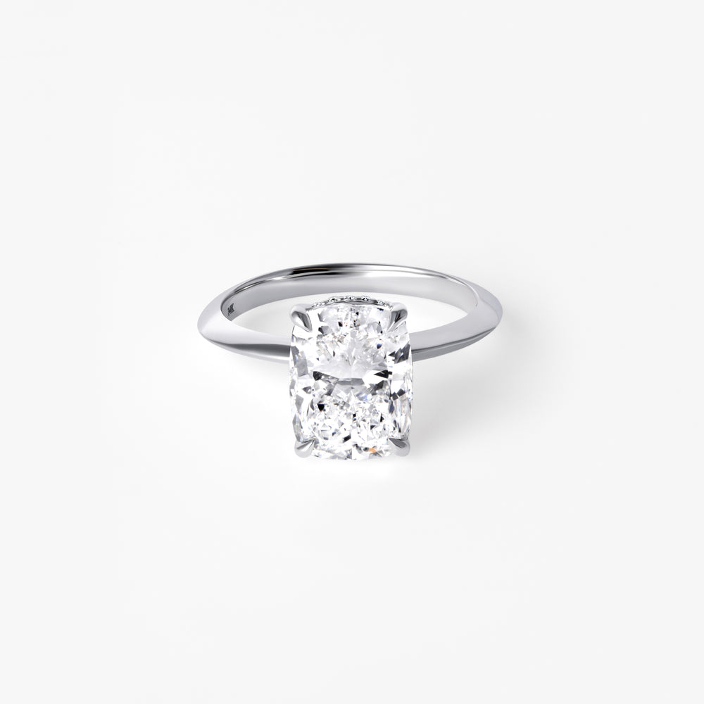 3.05CT Elongated Cushion Hidden Halo Engagement Ring