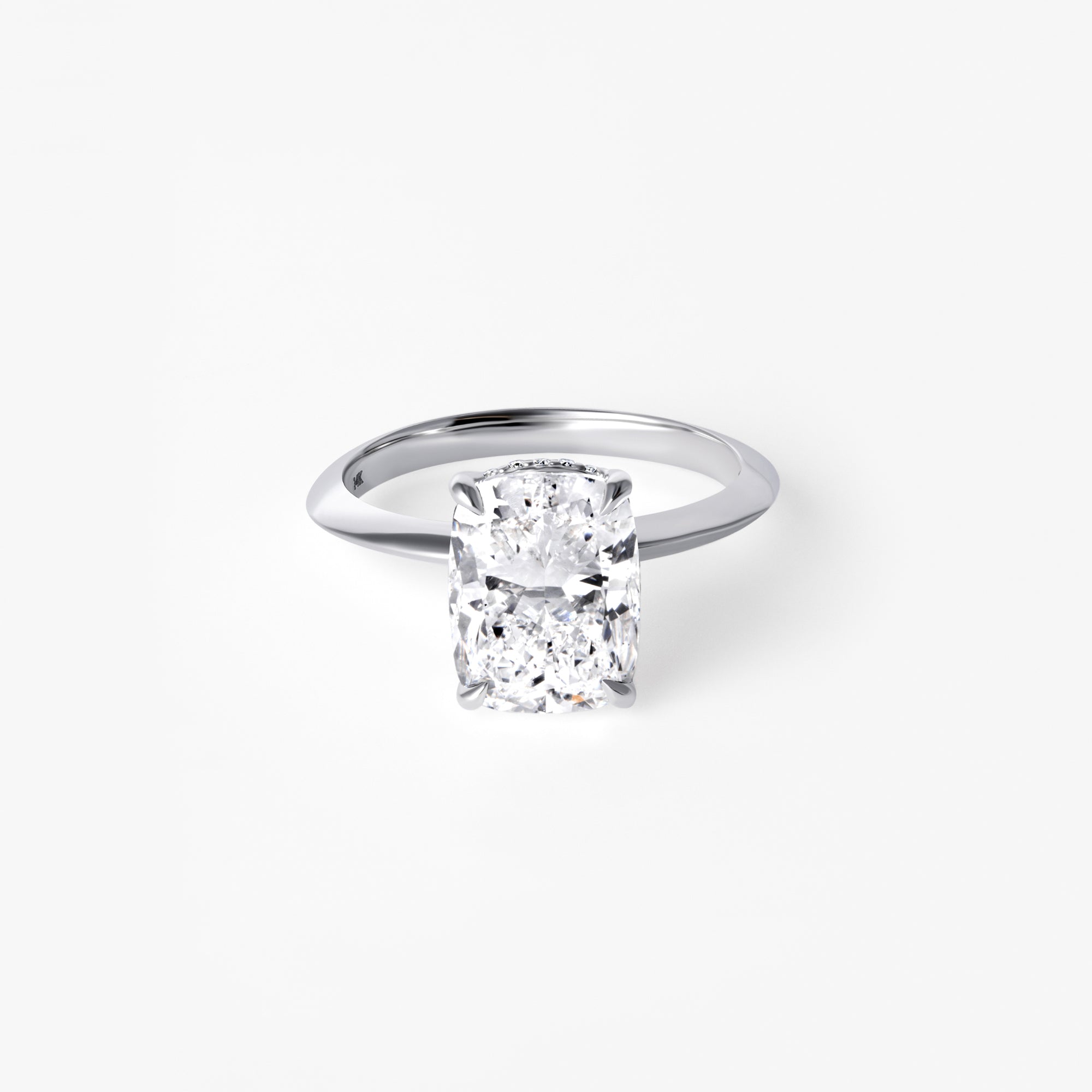 3.05CT Elongated Cushion Hidden Halo Engagement Ring