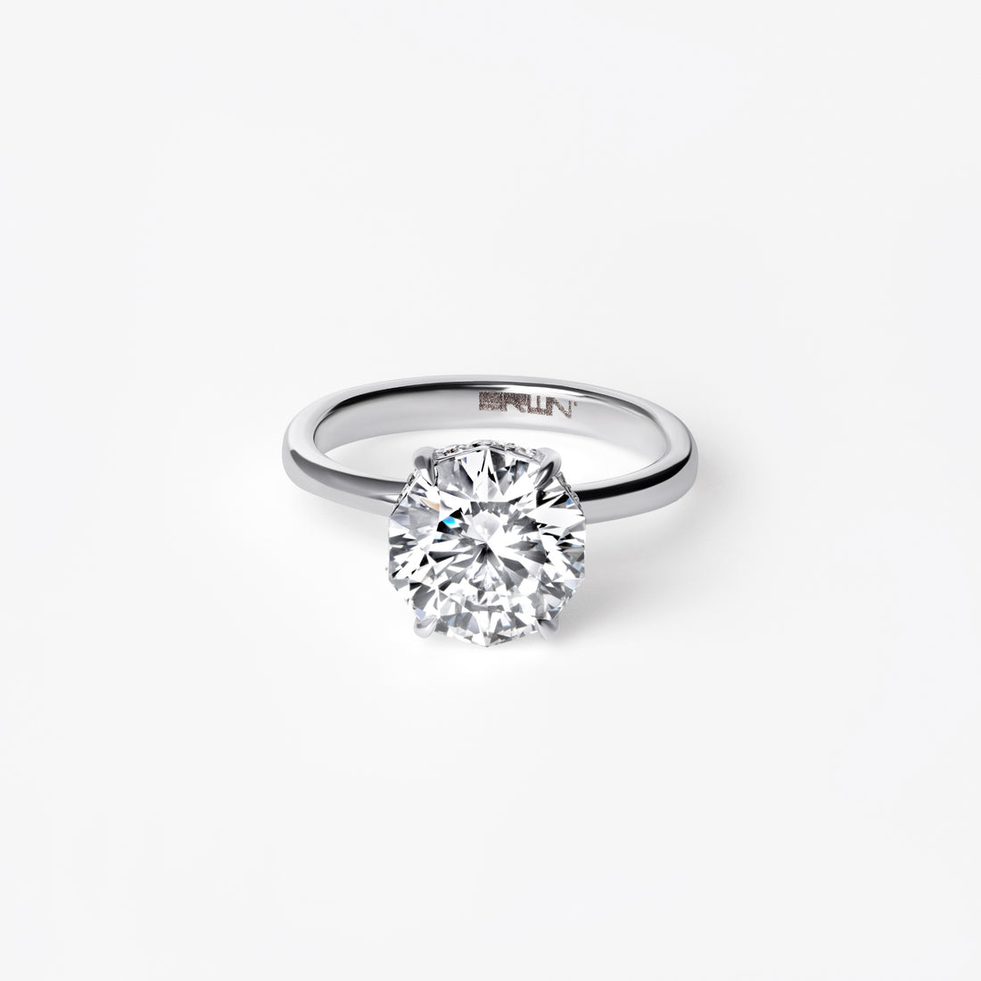 3.14CT Decagon Hidden Halo Engagement Ring