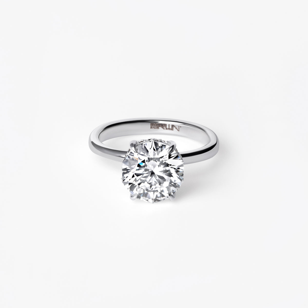 3.14CT Decagon Hidden Halo Engagement Ring