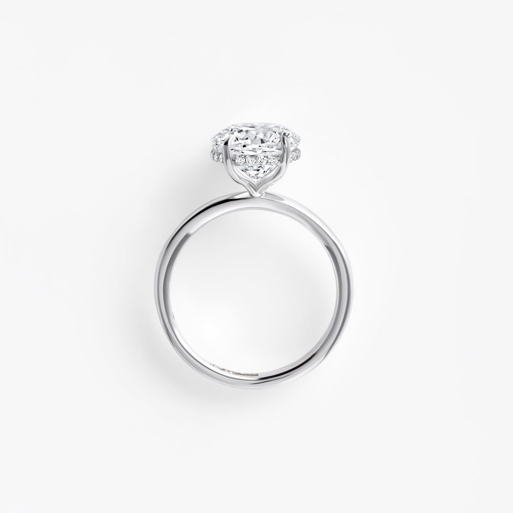 3.14CT Decagon Hidden Halo Engagement Ring