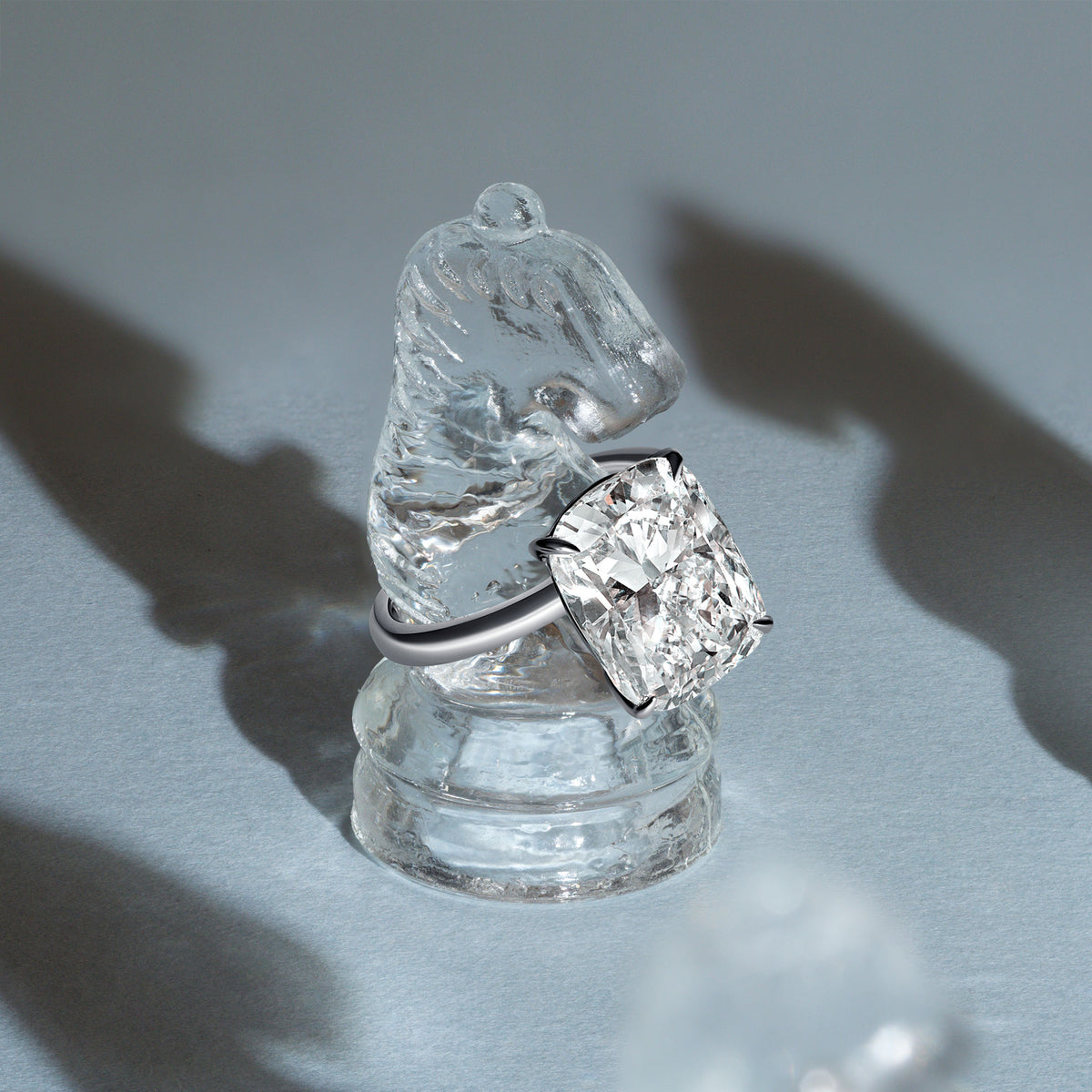 Sora 3.14CT Decagon Hidden Halo Engagement Ring, White Gold