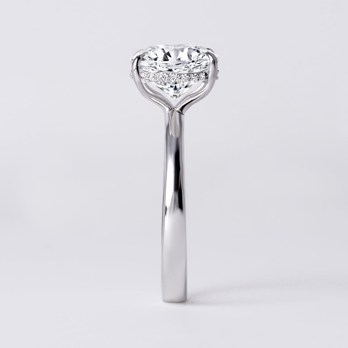 Sora 3.14CT Decagon Hidden Halo Engagement Ring, White Gold