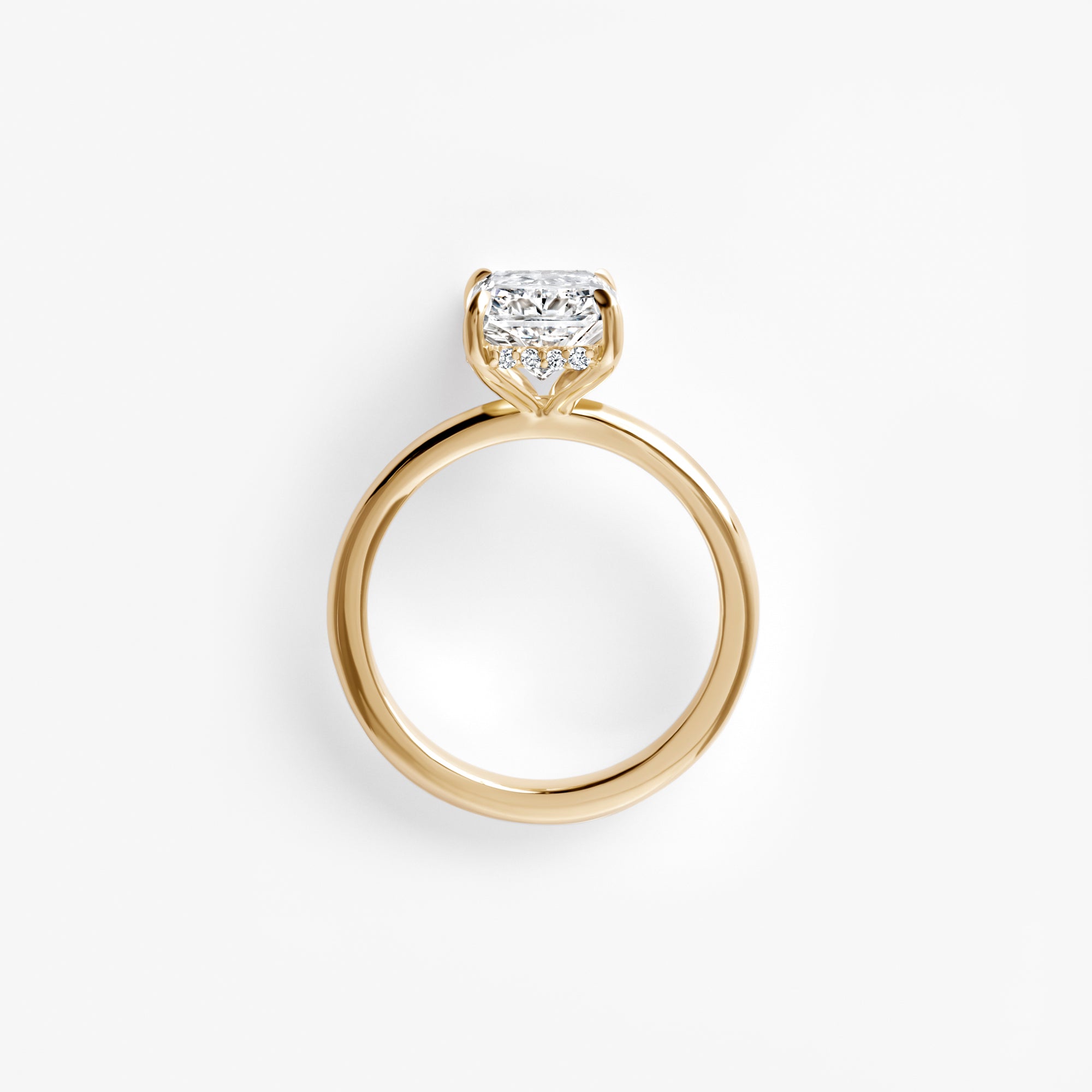 3.09CT Radiant Hidden Halo Engagement Ring