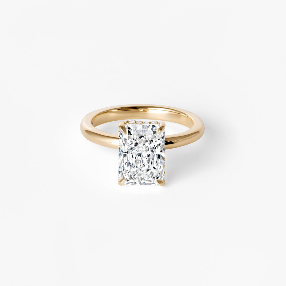 3.09CT Radiant Hidden Halo Engagement Ring