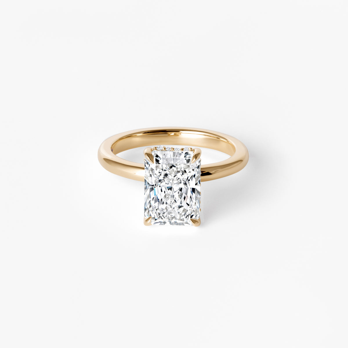 3.09CT Radiant Hidden Halo Engagement Ring