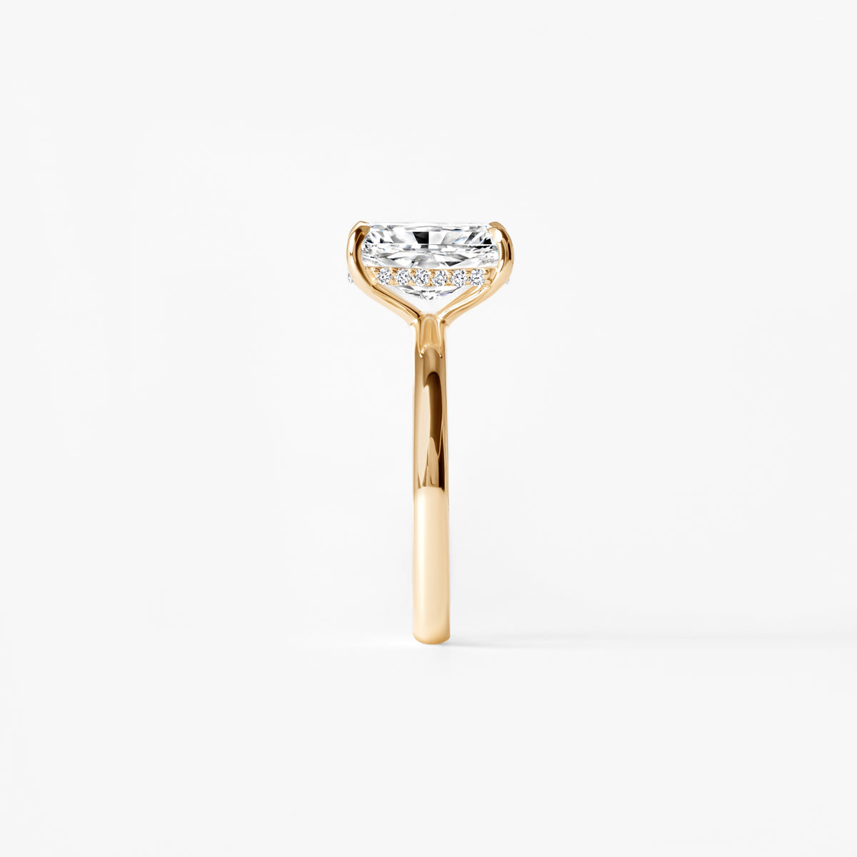 3.09CT Radiant Hidden Halo Engagement Ring