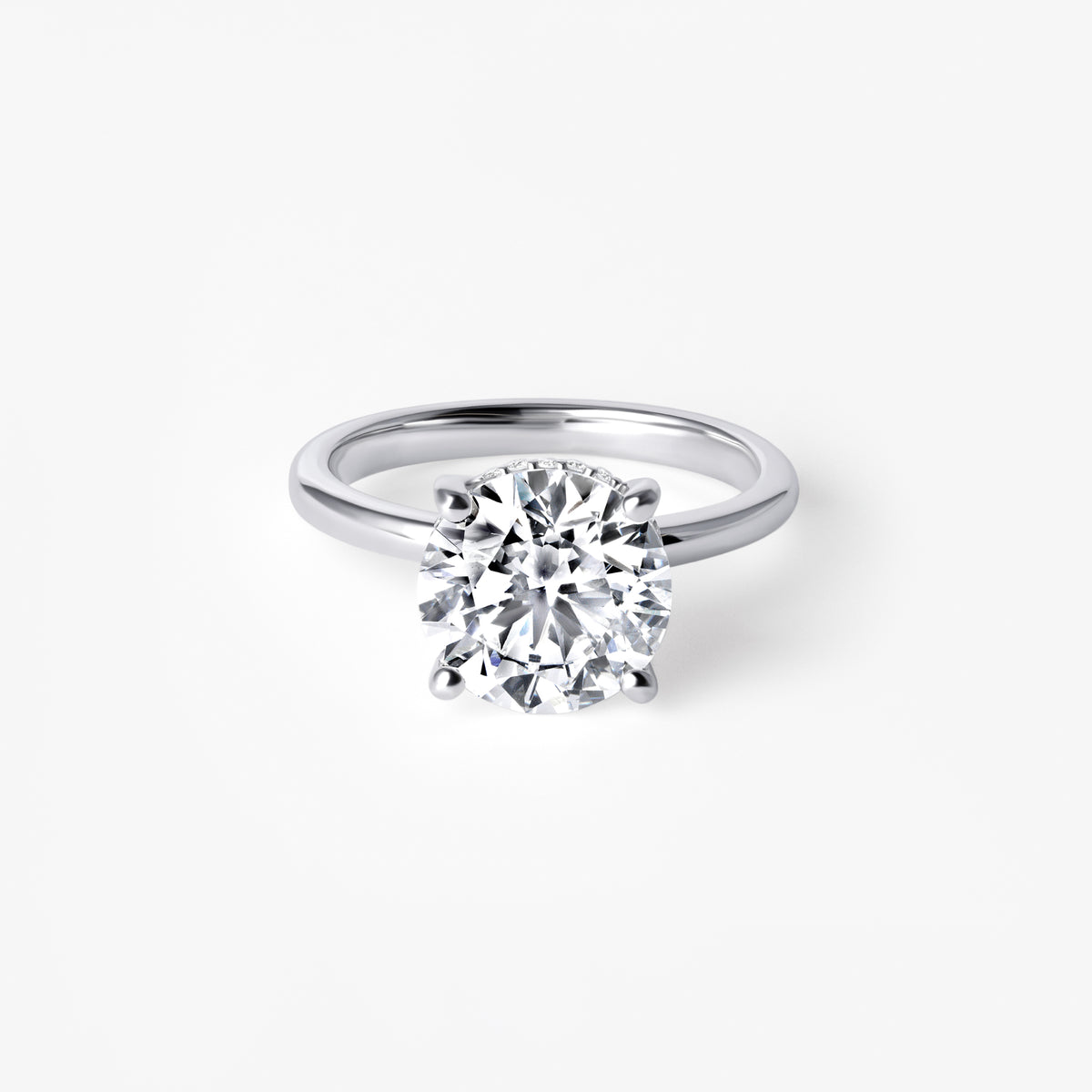 3.00CT Round Hidden Halo Engagement Ring
