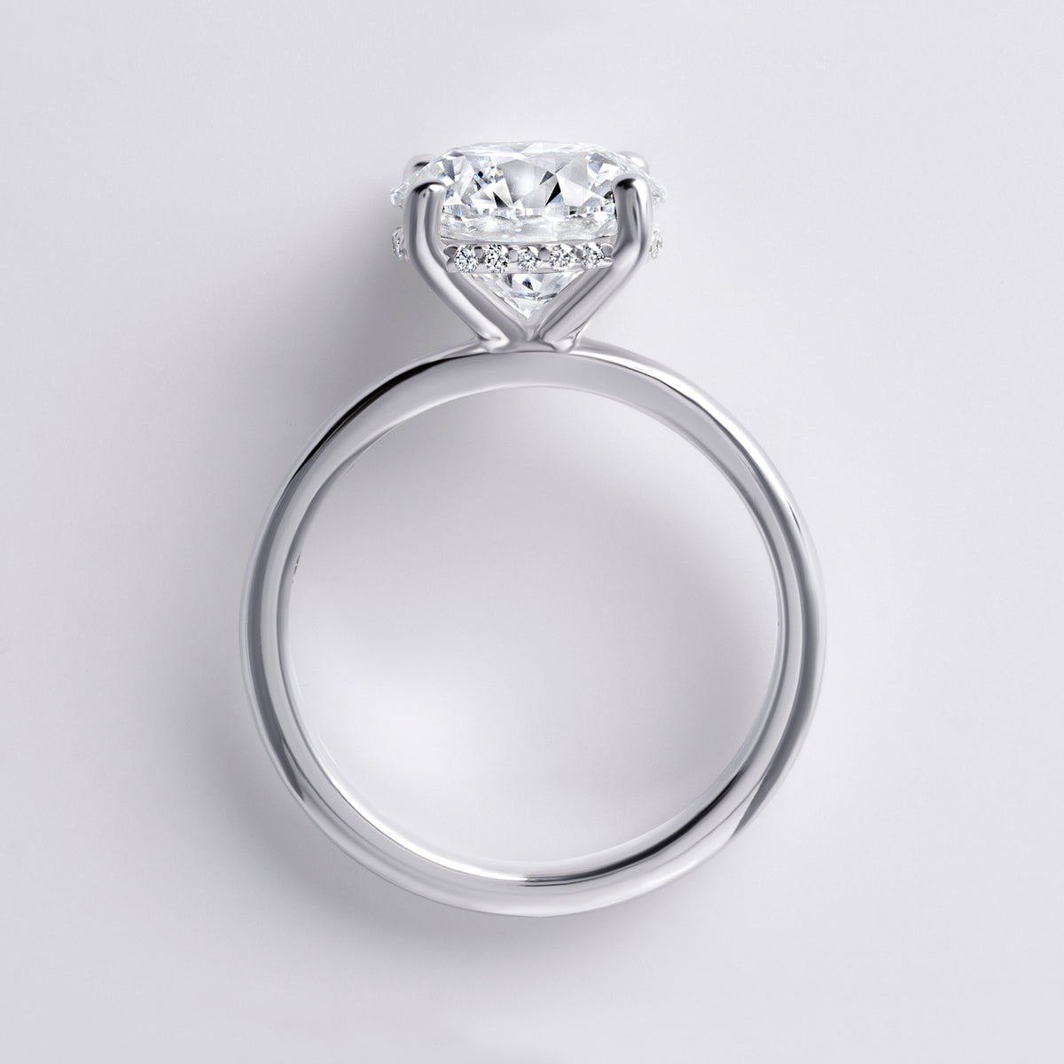 Sora 3.00CT Round Hidden Halo Engagement Ring, White Gold