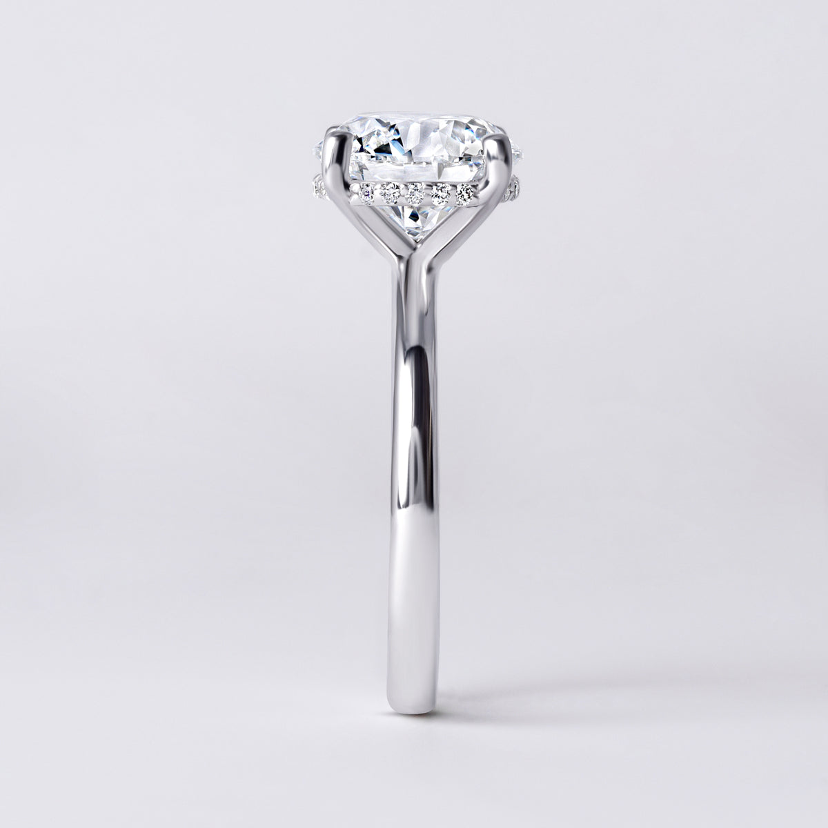 Sora 3.00CT Round Hidden Halo Engagement Ring, White Gold
