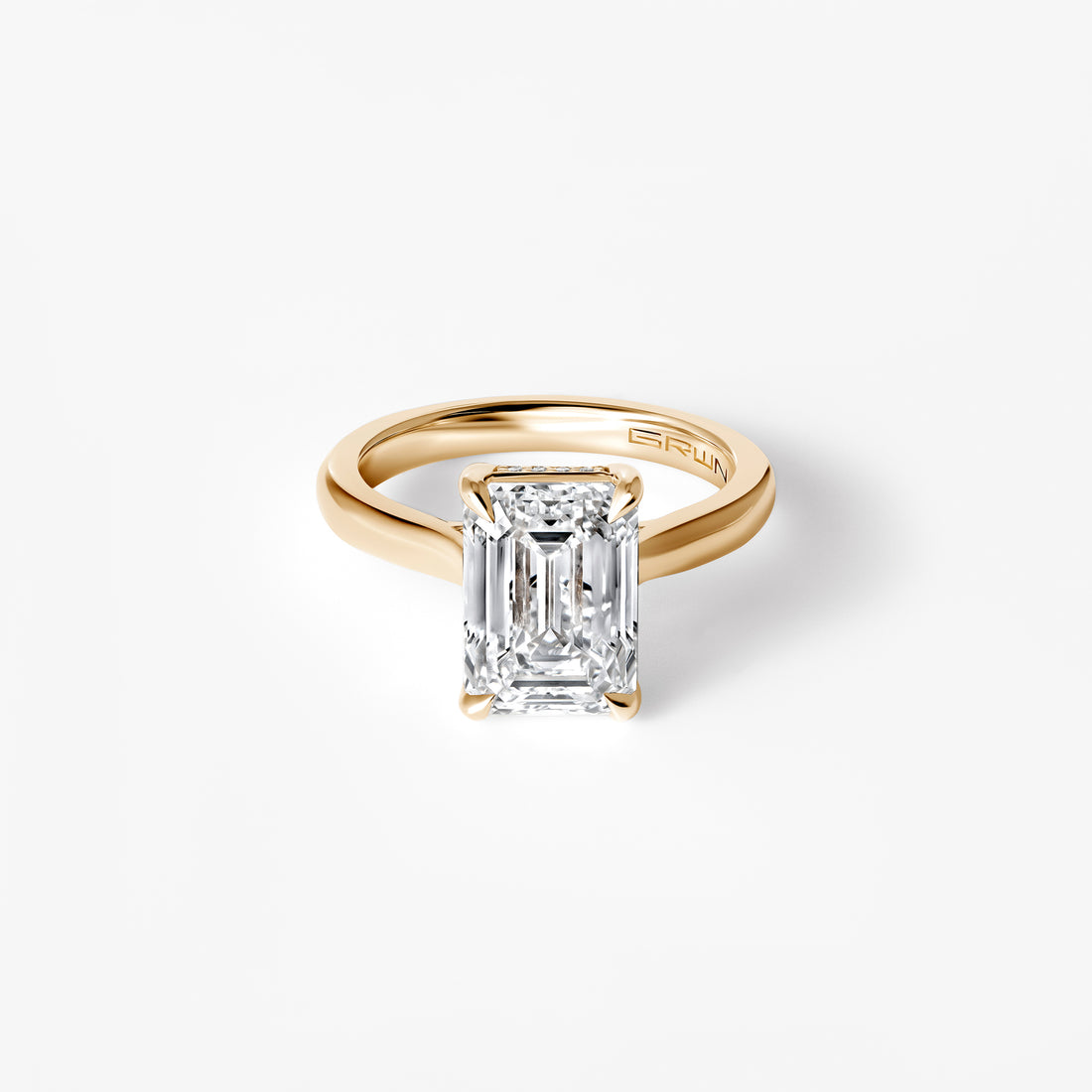 4.02CT Emerald Hidden Halo Engagement Ring