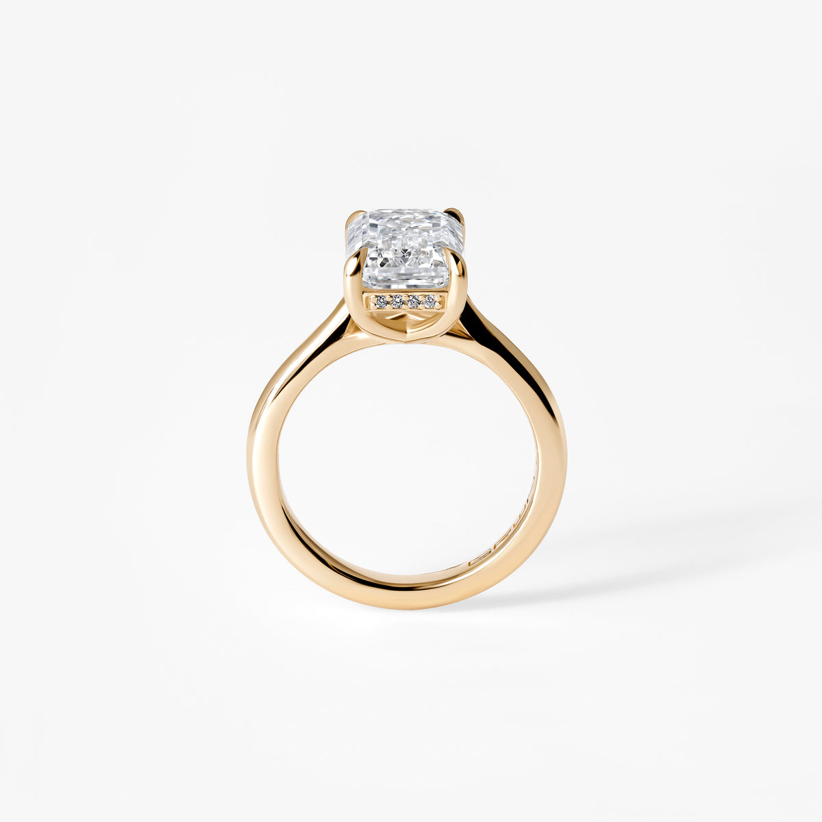 4.02CT Emerald Hidden Halo Engagement Ring