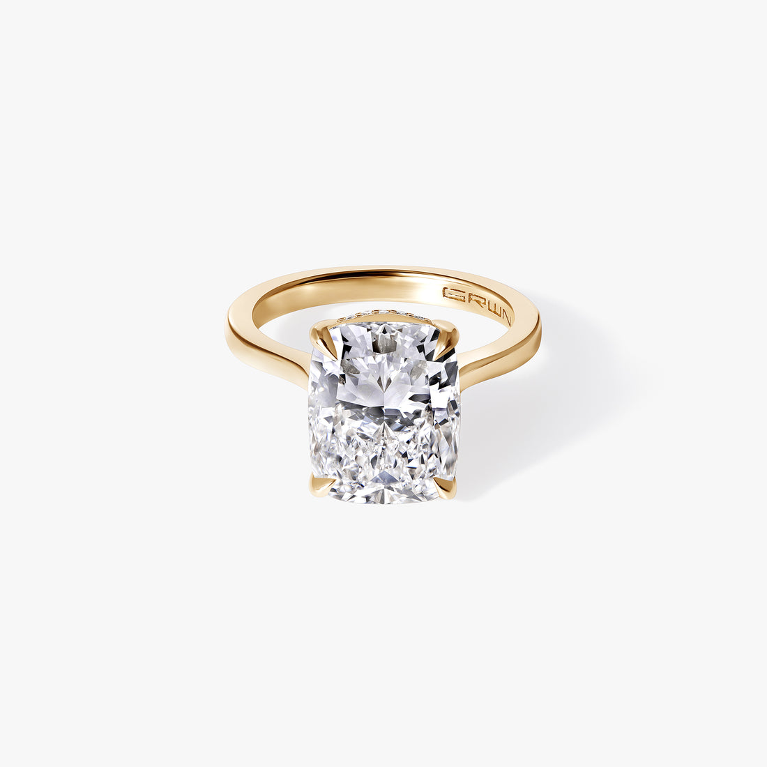 5.14CT Elongated Cushion Hidden Halo Engagement Ring