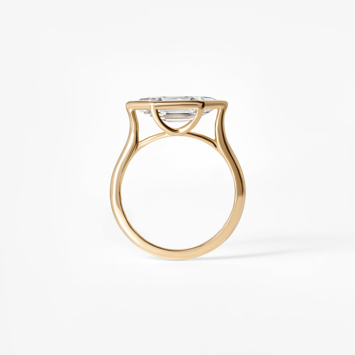 2.06CT Hexagon East West Bezel Set Engagement Ring