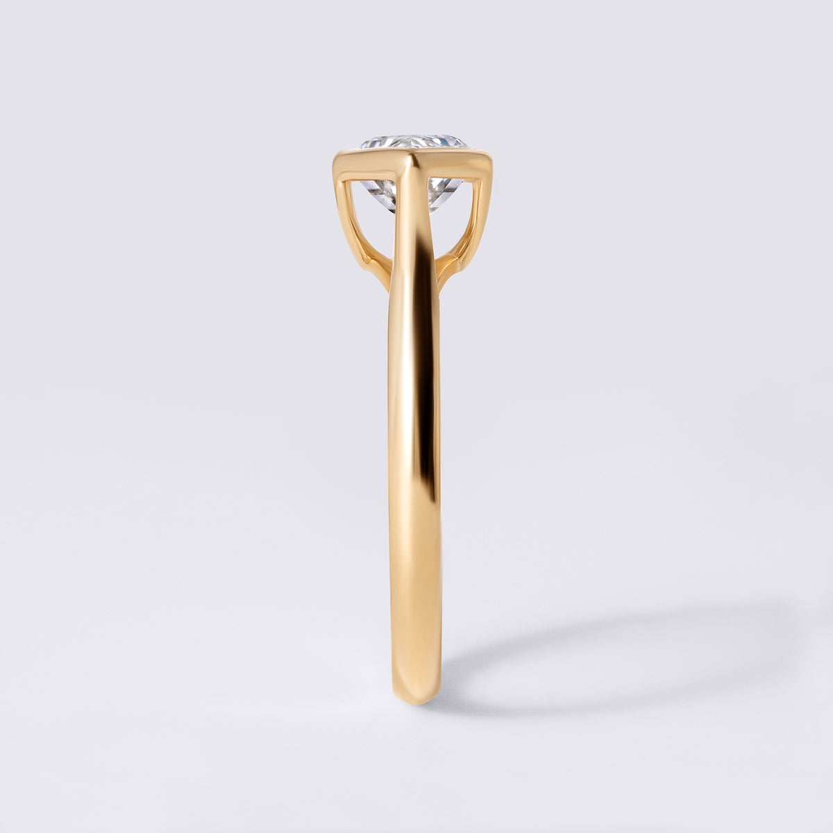 Lori 2.06 CTW Step Cut Hexagon Diamond East/West Bezel Set Engagement Ring