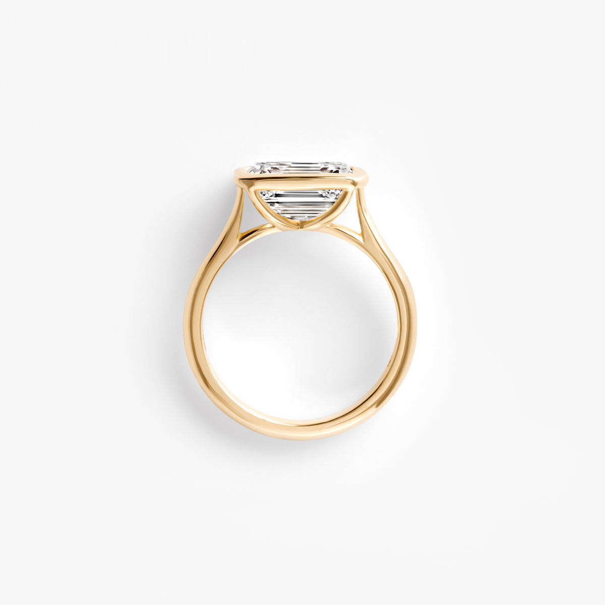 3.07CT Emerald East West Bezel Set Engagement Ring