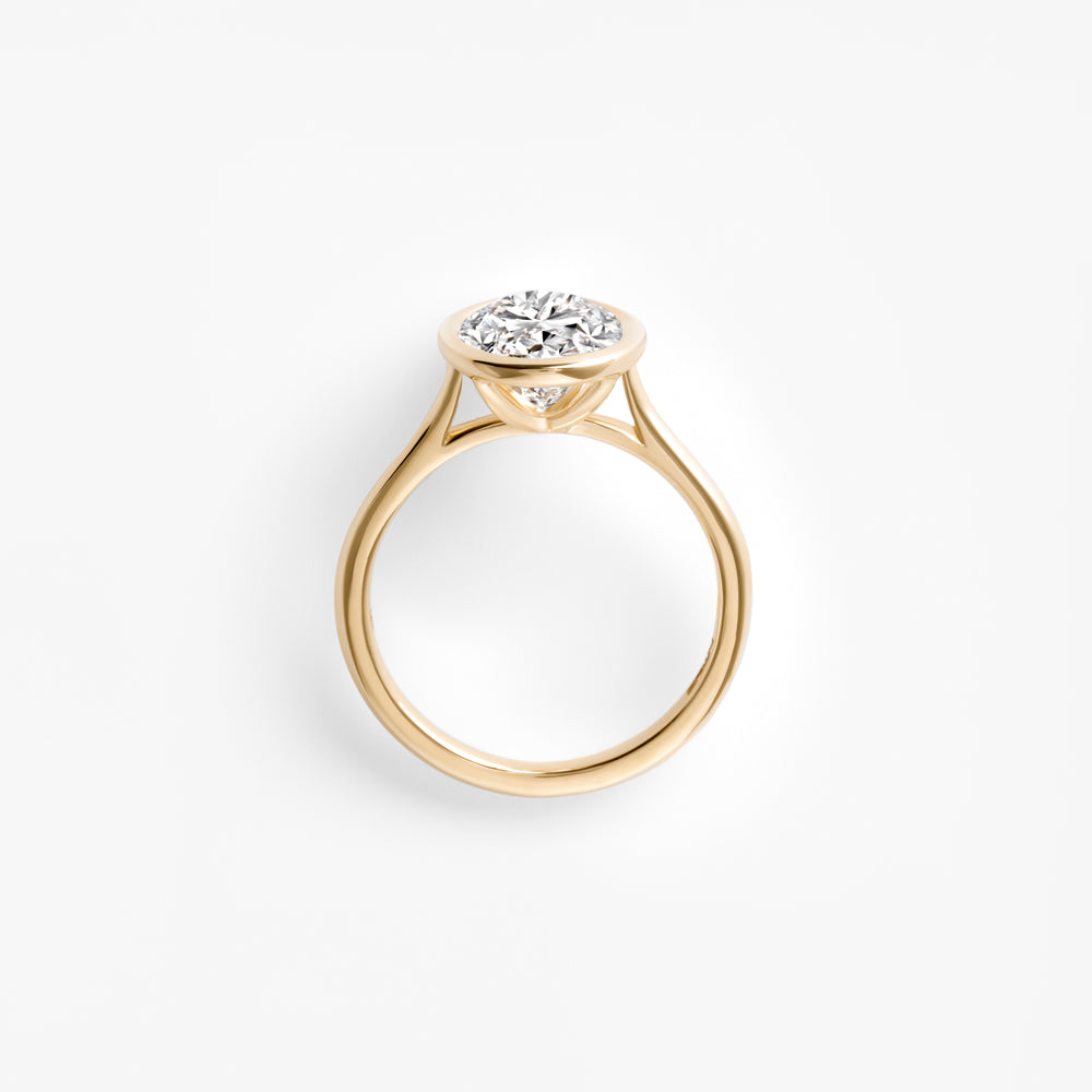 3.00CT Oval Bezel Set Engagement Ring