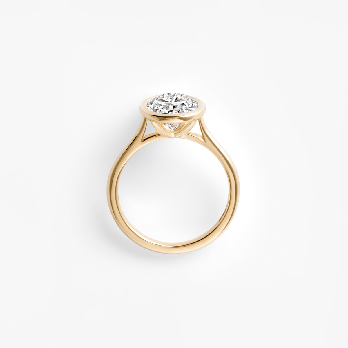 3.00CT Oval Bezel Set Engagement Ring