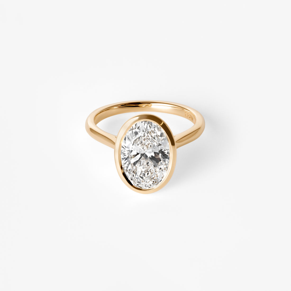 3.00CT Oval Bezel Set Engagement Ring