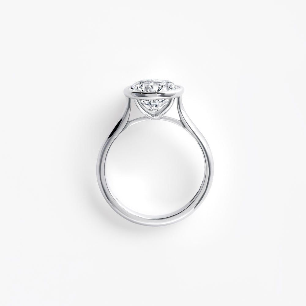 3.04CT Round Bezel Set Engagement Ring