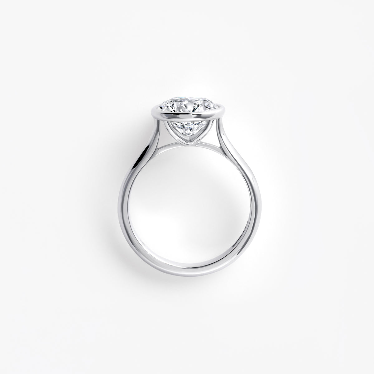 3.04CT Round Bezel Set Engagement Ring