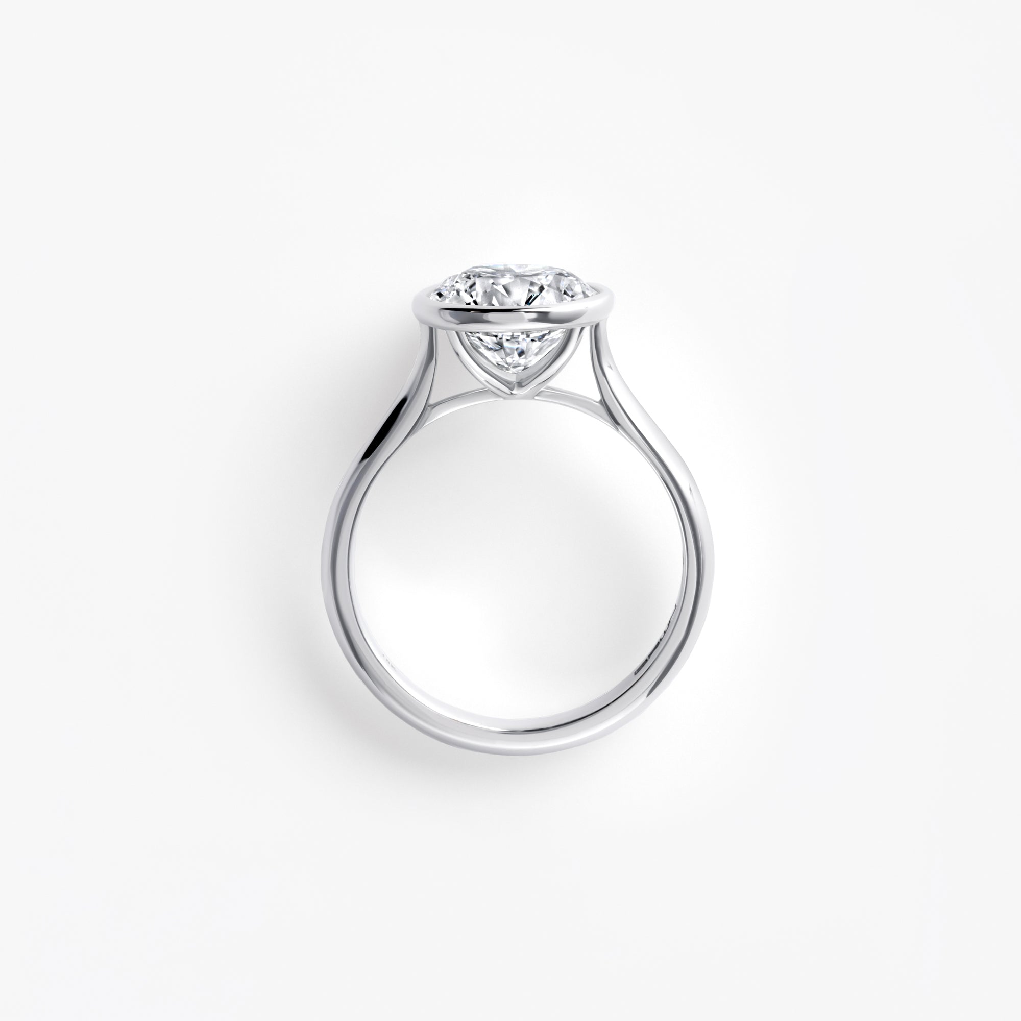3.04CT Round Bezel Set Engagement Ring
