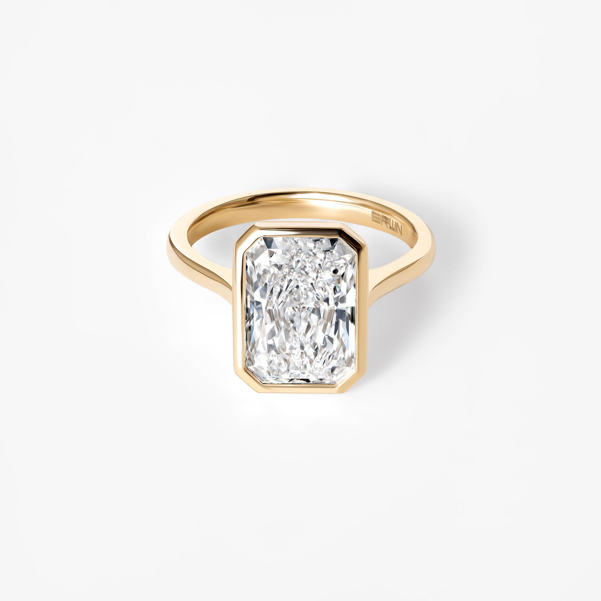 4.02CT Radiant Bezel Set Engagement Ring