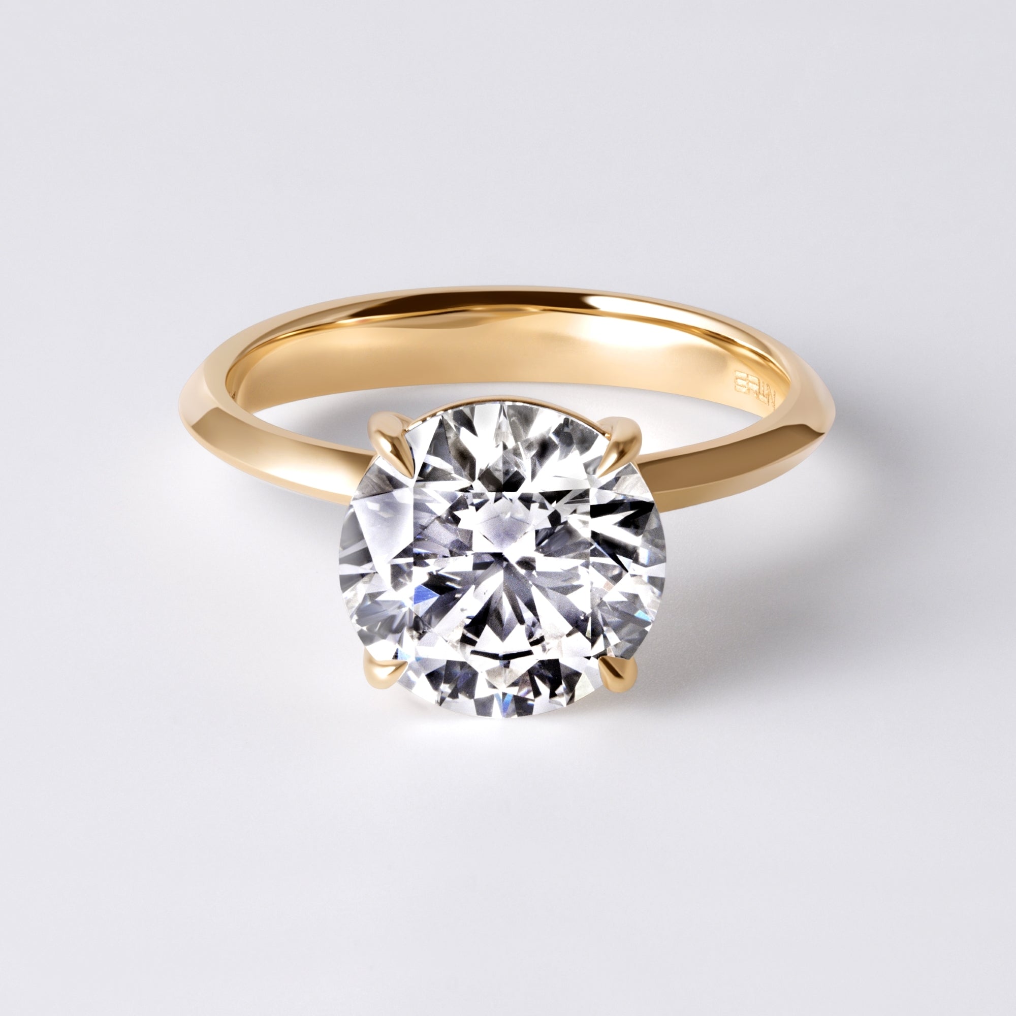 Mira 3.08CT Round Solitaire Engagement Ring, Yellow Gold