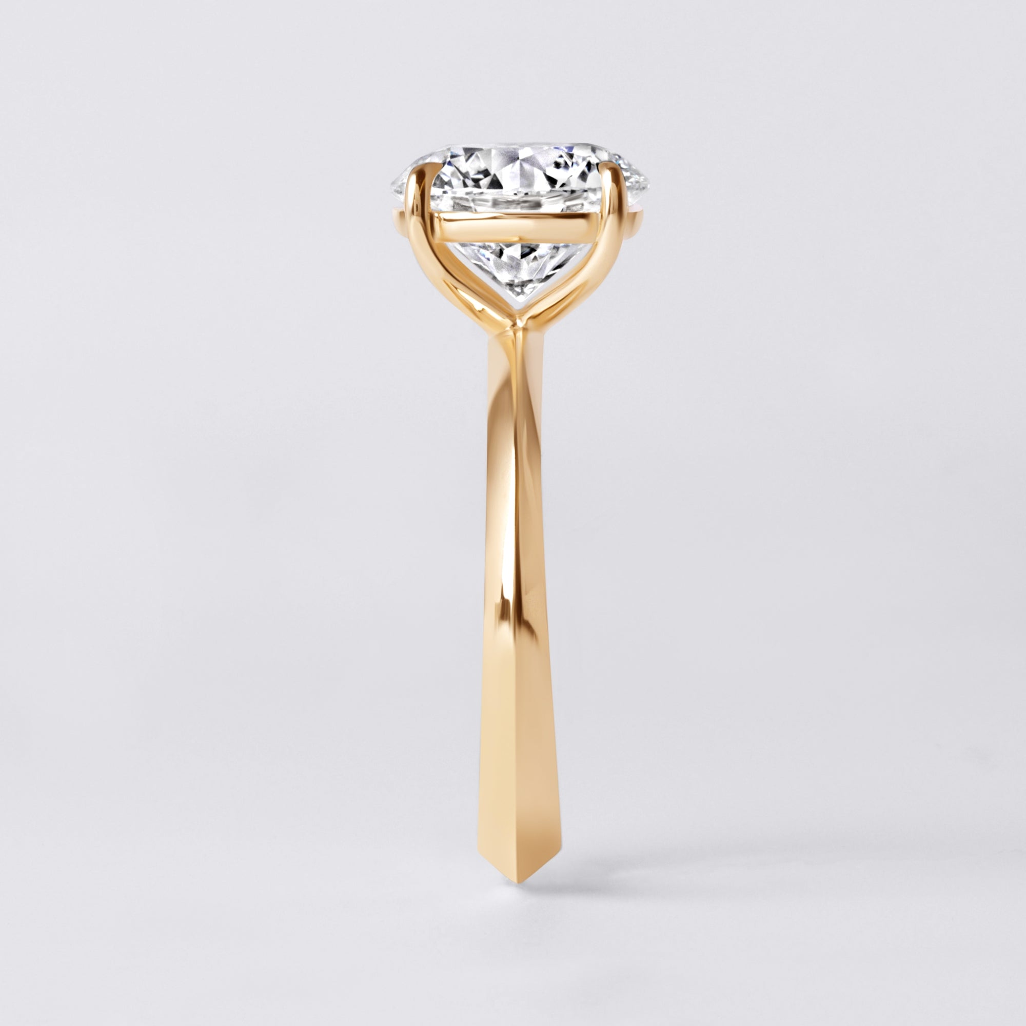 Mira 3.08CT Round Solitaire Engagement Ring, Yellow Gold