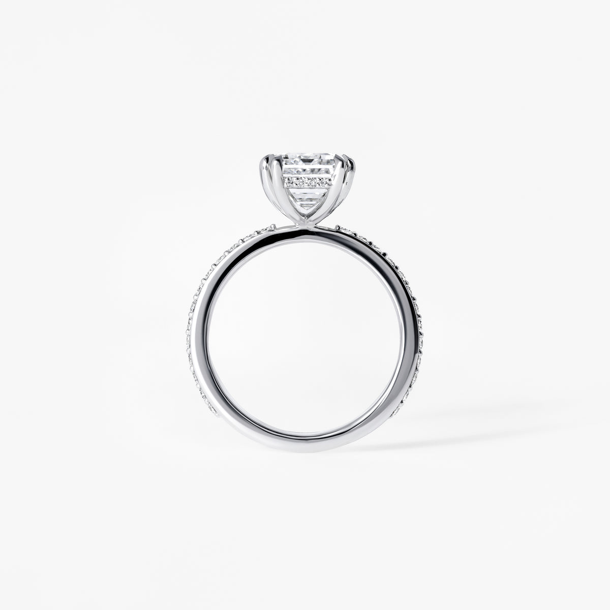 4.06CT Emerald Pavé Engagement Ring
