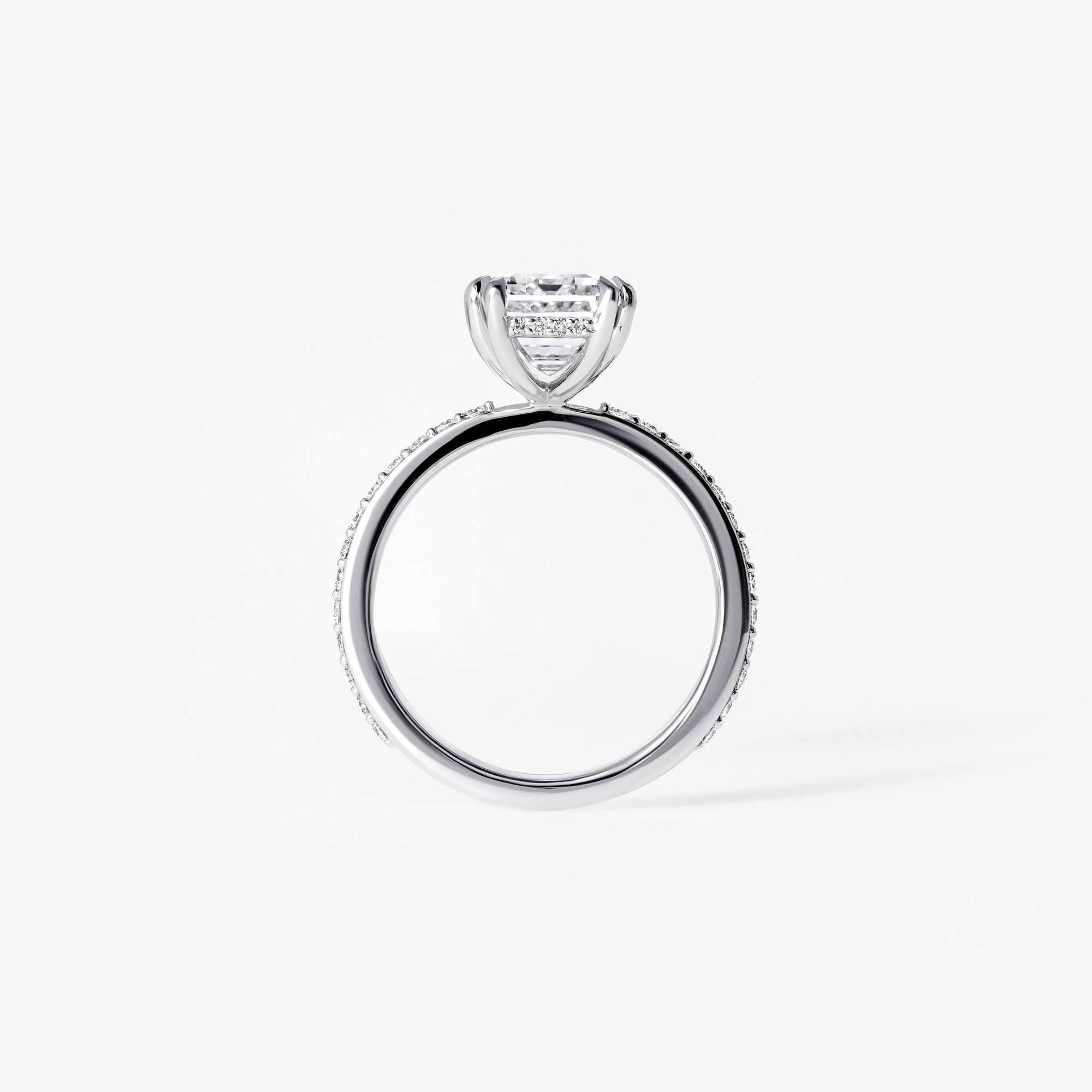 4.06CT Emerald Pavé Engagement Ring