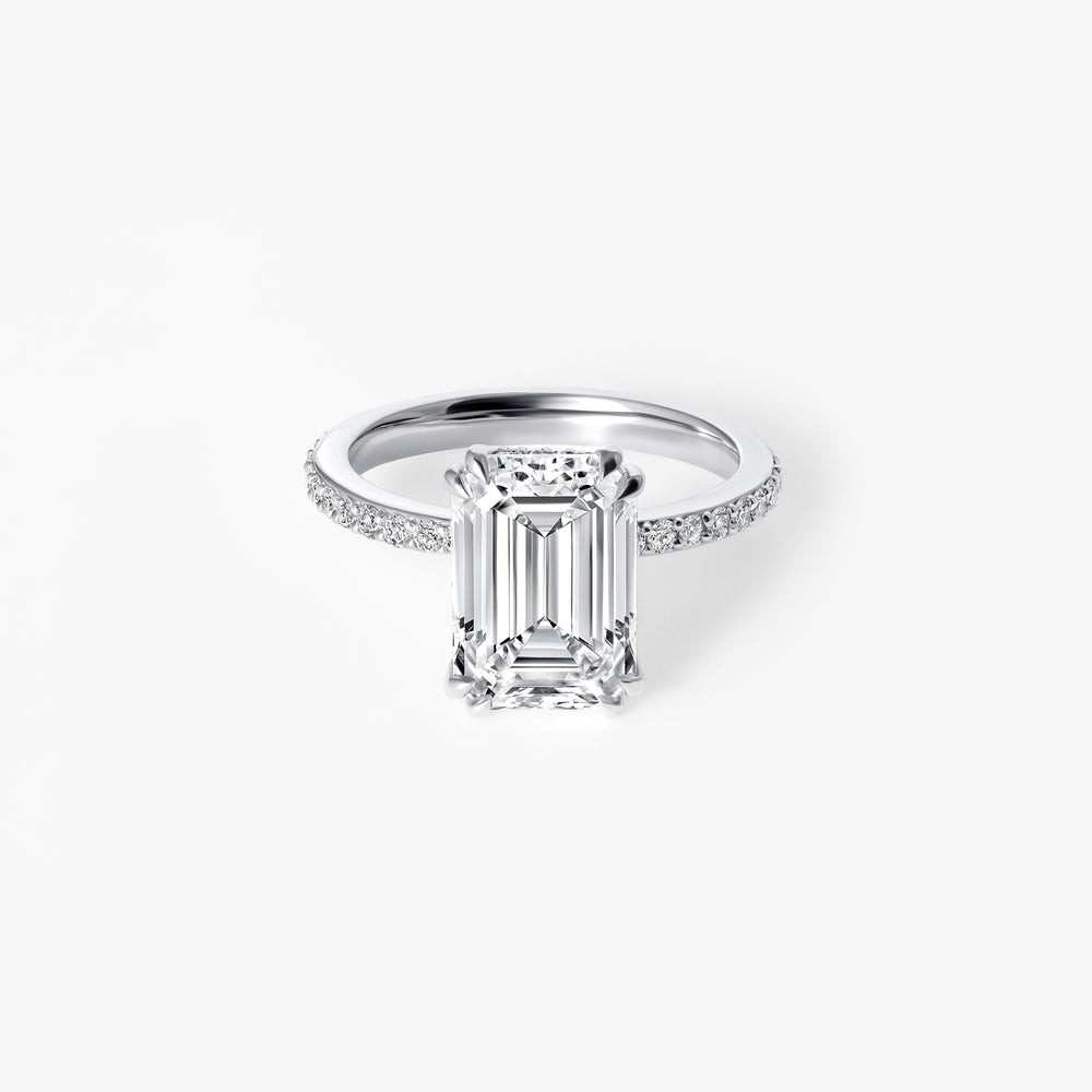 4.06CT Emerald Pavé Engagement Ring