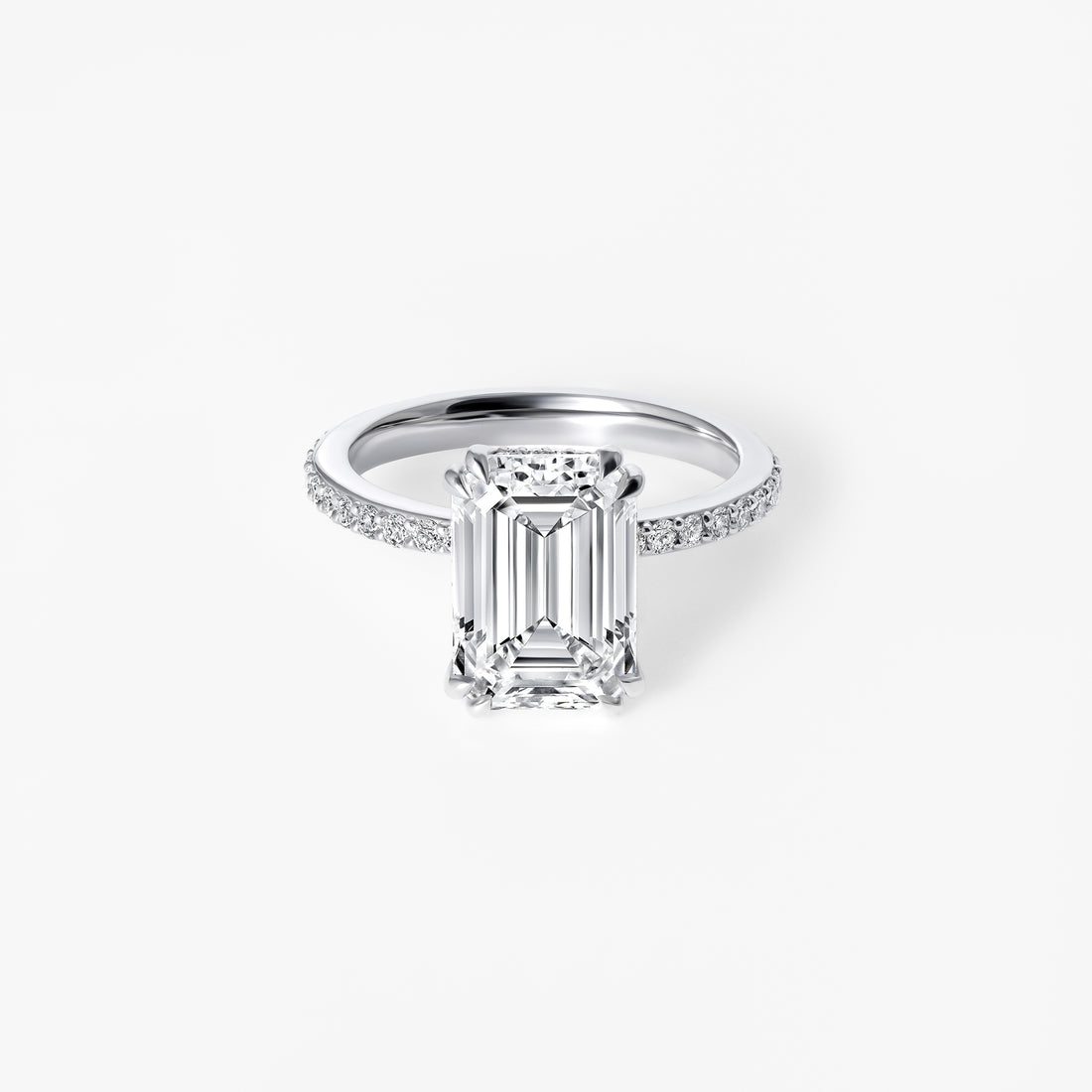 4.06CT Emerald Pavé Engagement Ring