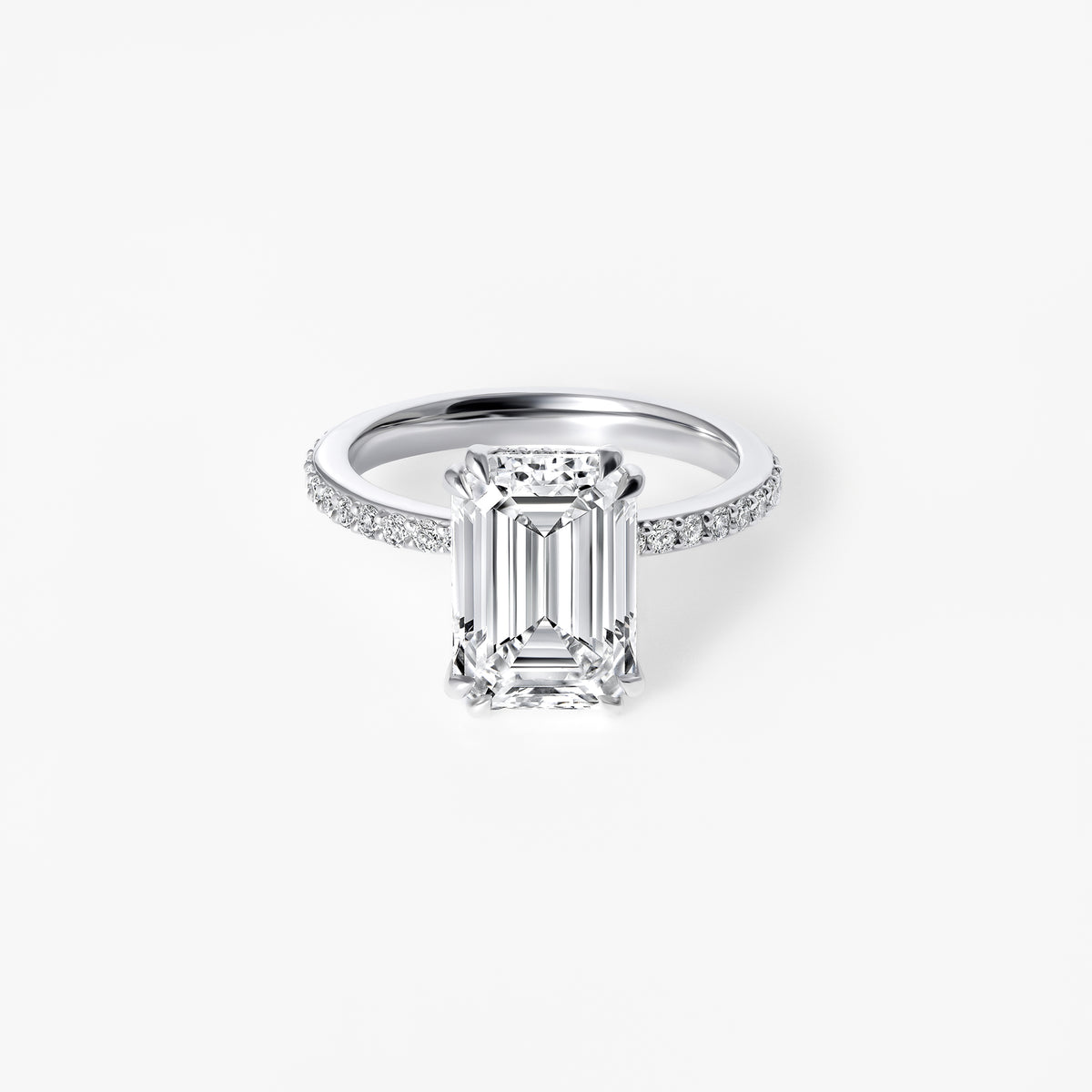 4.06CT Emerald Pavé Engagement Ring