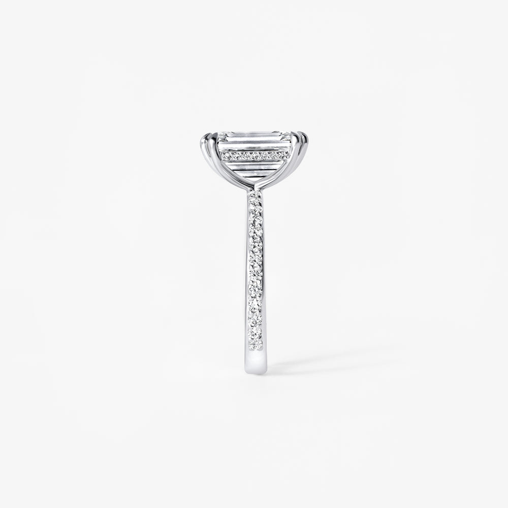 4.06CT Emerald Pavé Engagement Ring