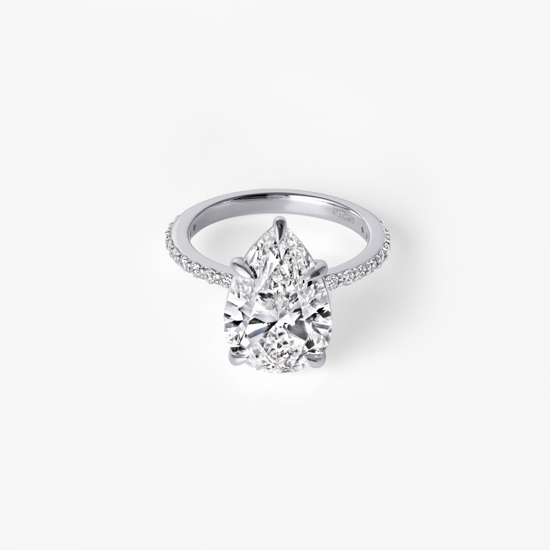 5.12CT Pear Pavé Engagement Ring