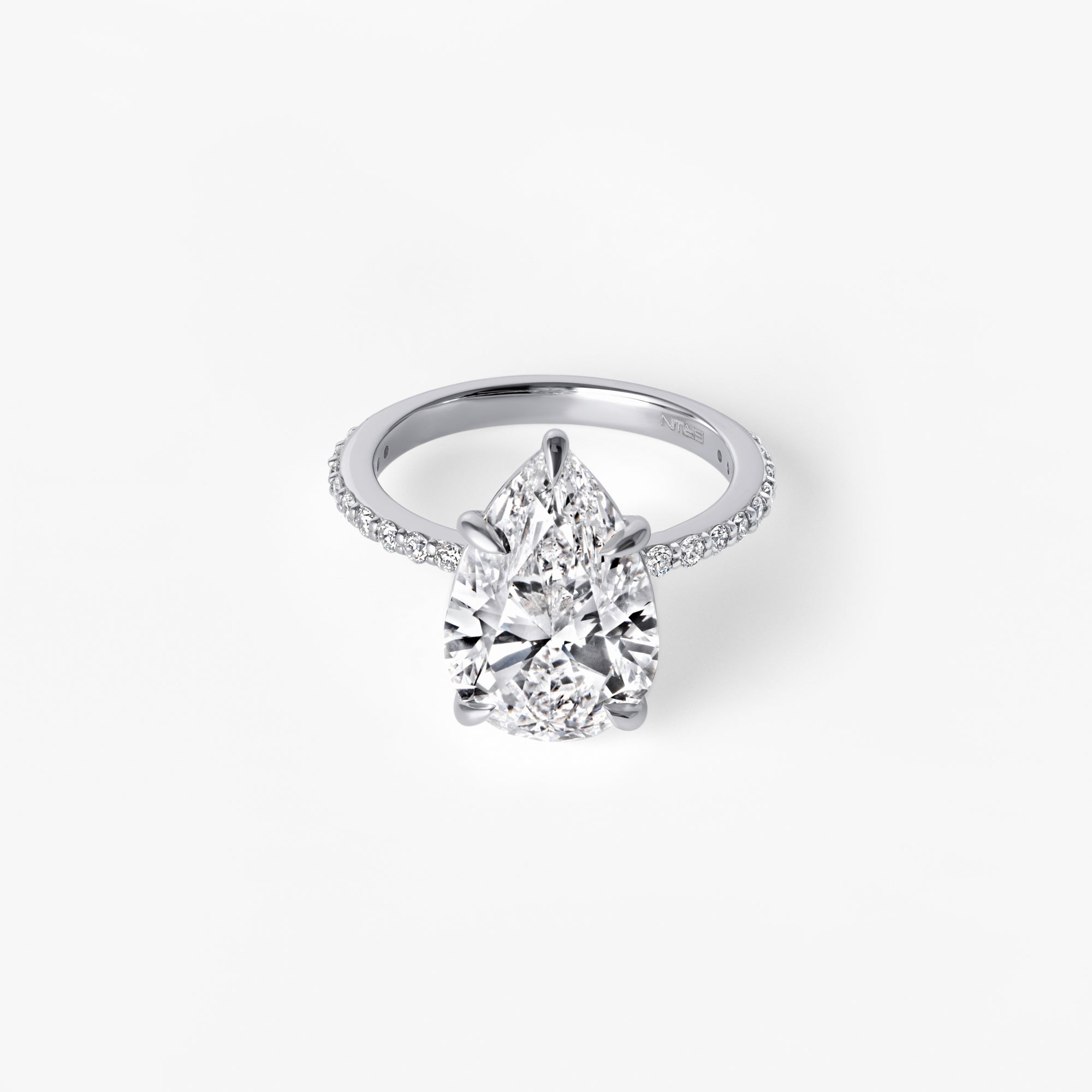 5.12CT Pear Pavé Engagement Ring