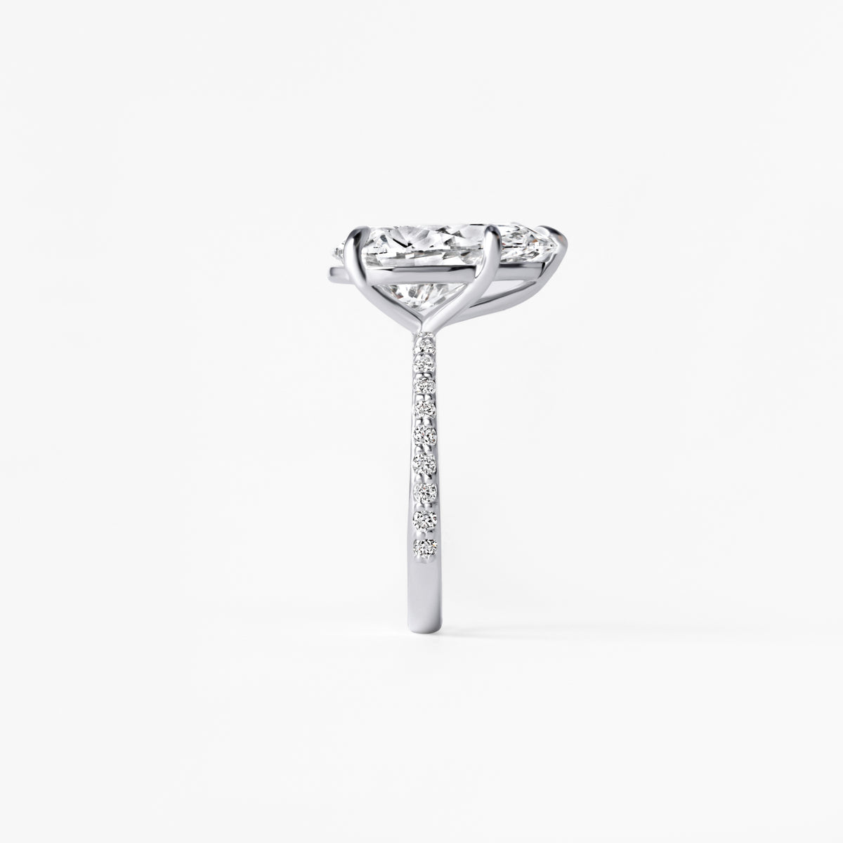 5.12CT Pear Pavé Engagement Ring