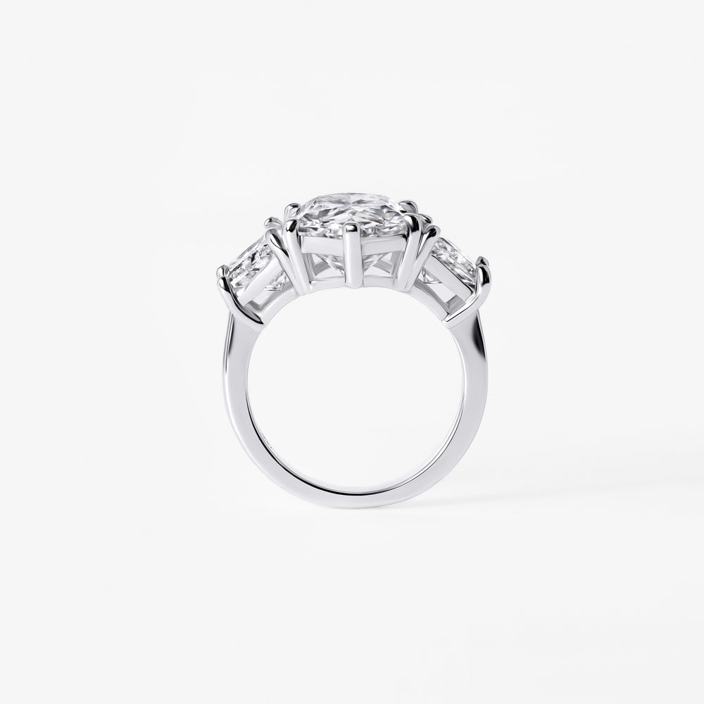 7.23CT Hexagon Three Stone Engagement Ring