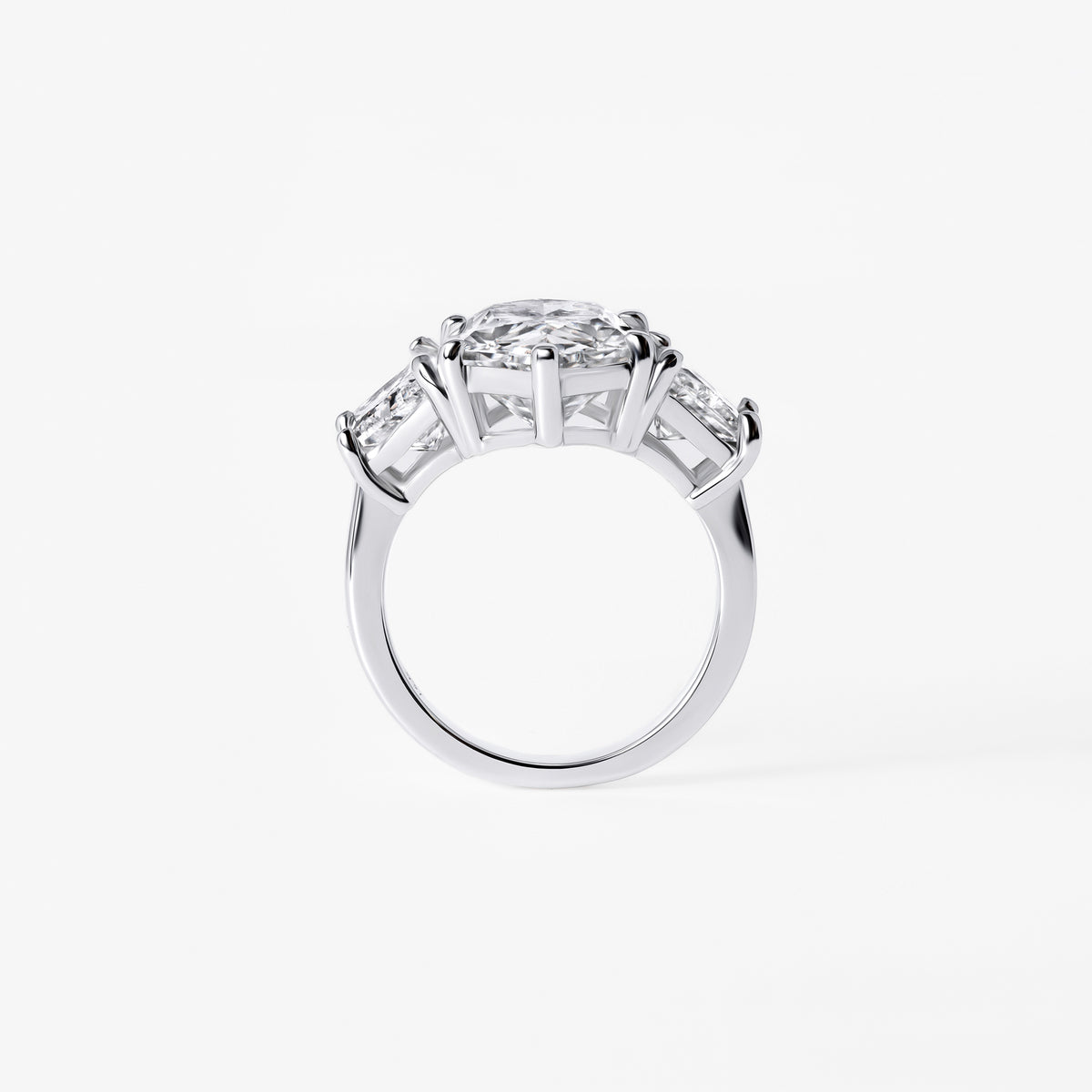 7.23CT Hexagon Three Stone Engagement Ring