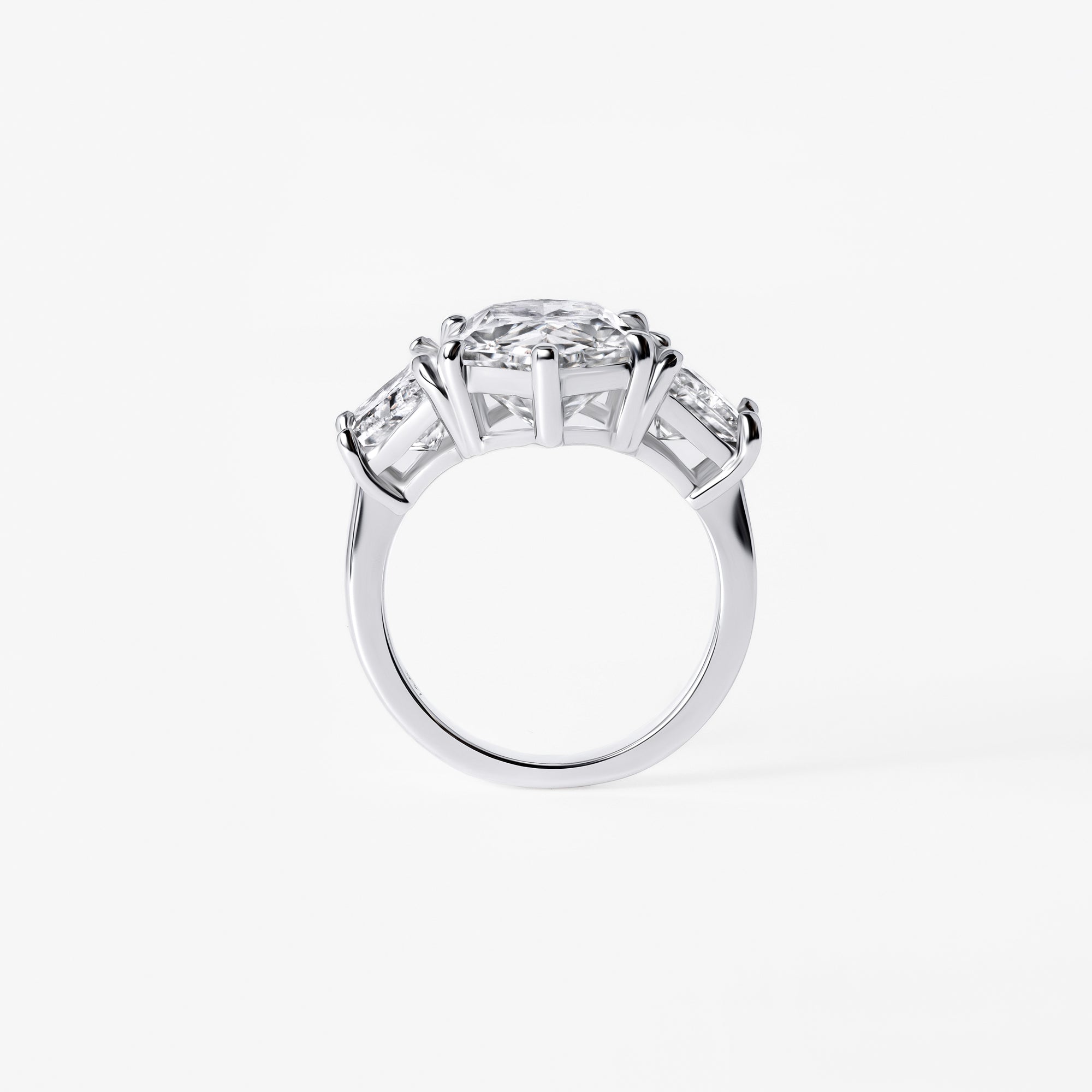 7.23CT Hexagon Three Stone Engagement Ring