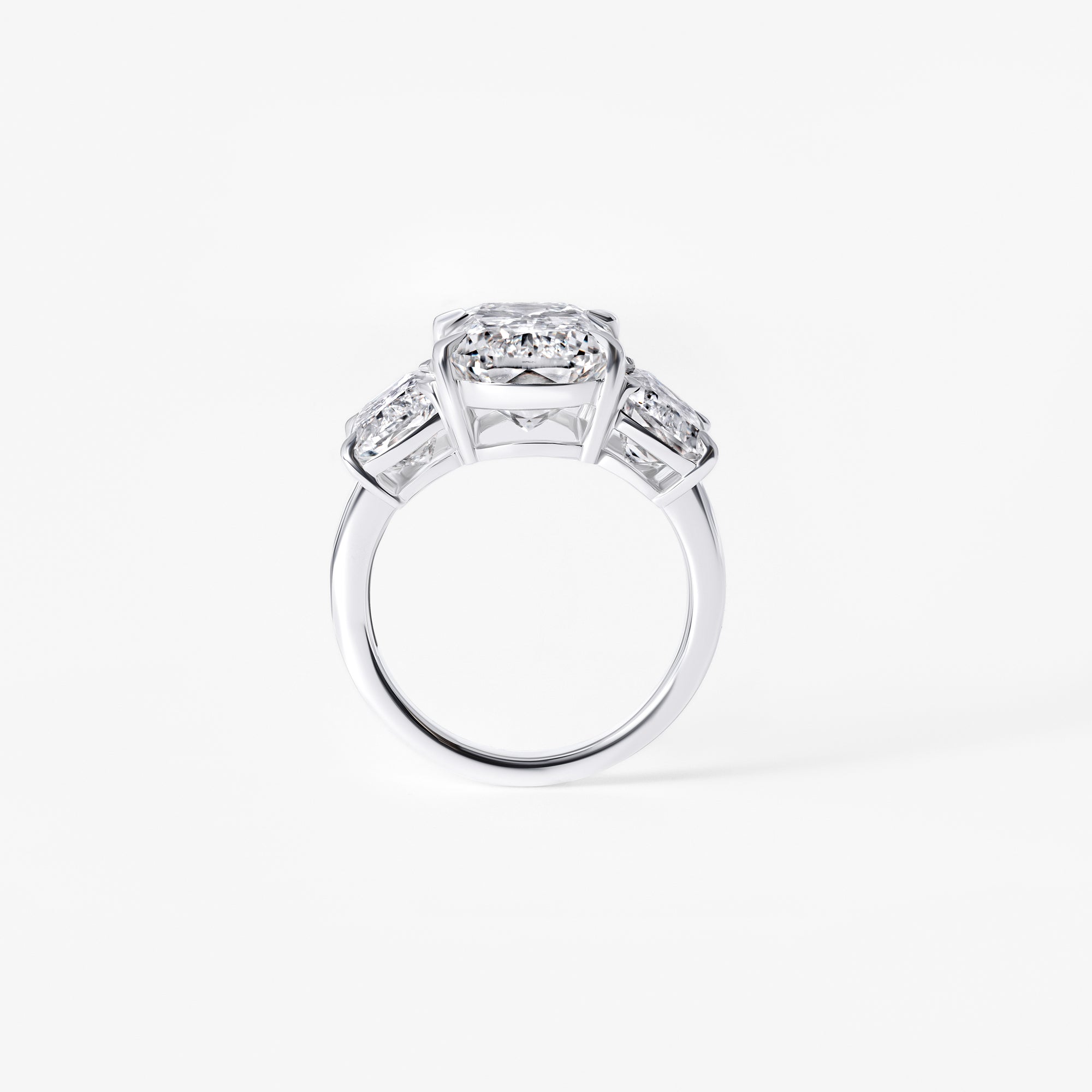 8.54CT CrissCross Three Stone Engagement Ring