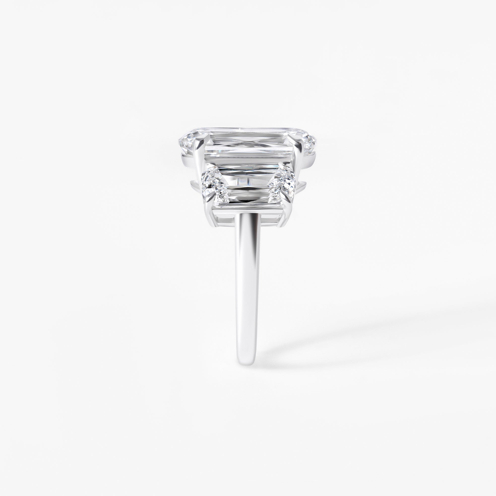 8.54CT CrissCross Three Stone Engagement Ring