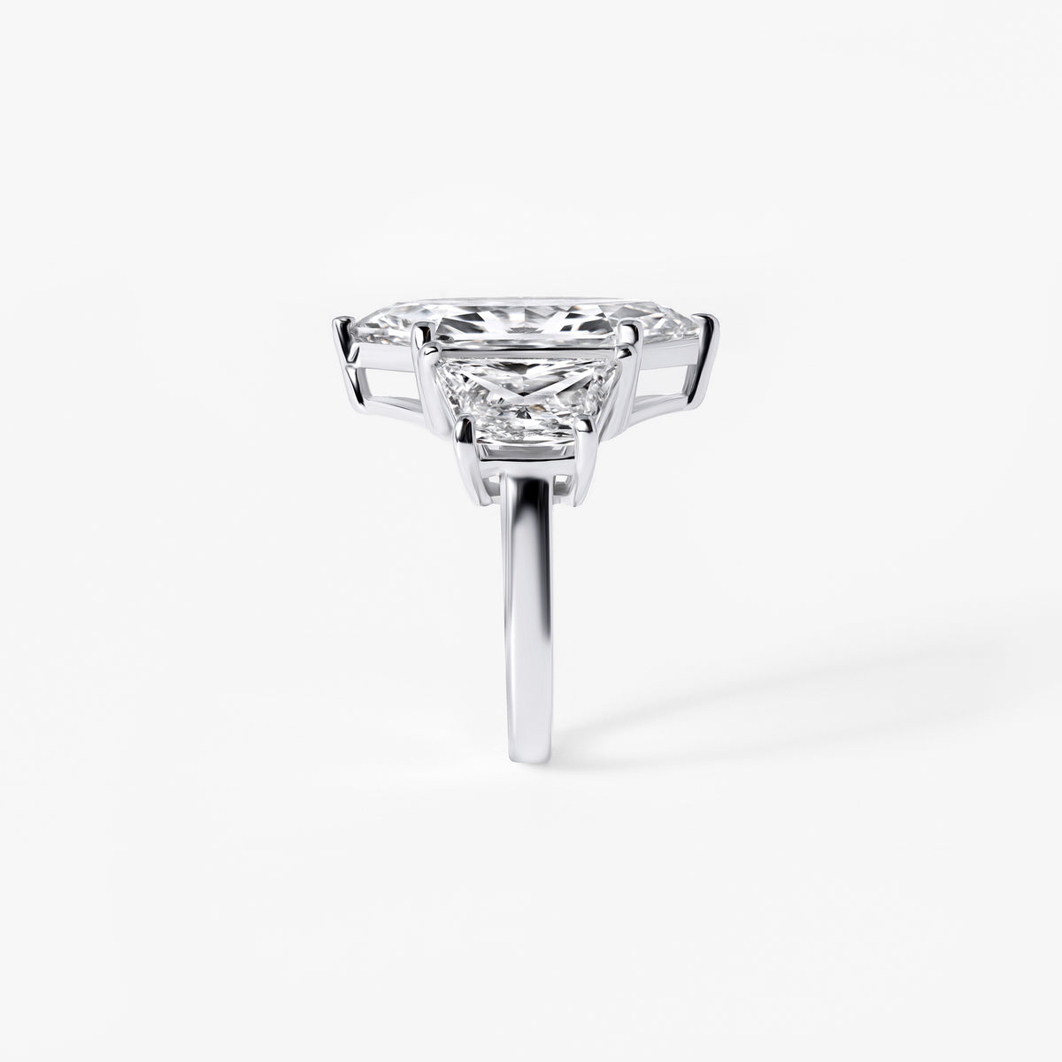 7.23CT Hexagon Three Stone Engagement Ring