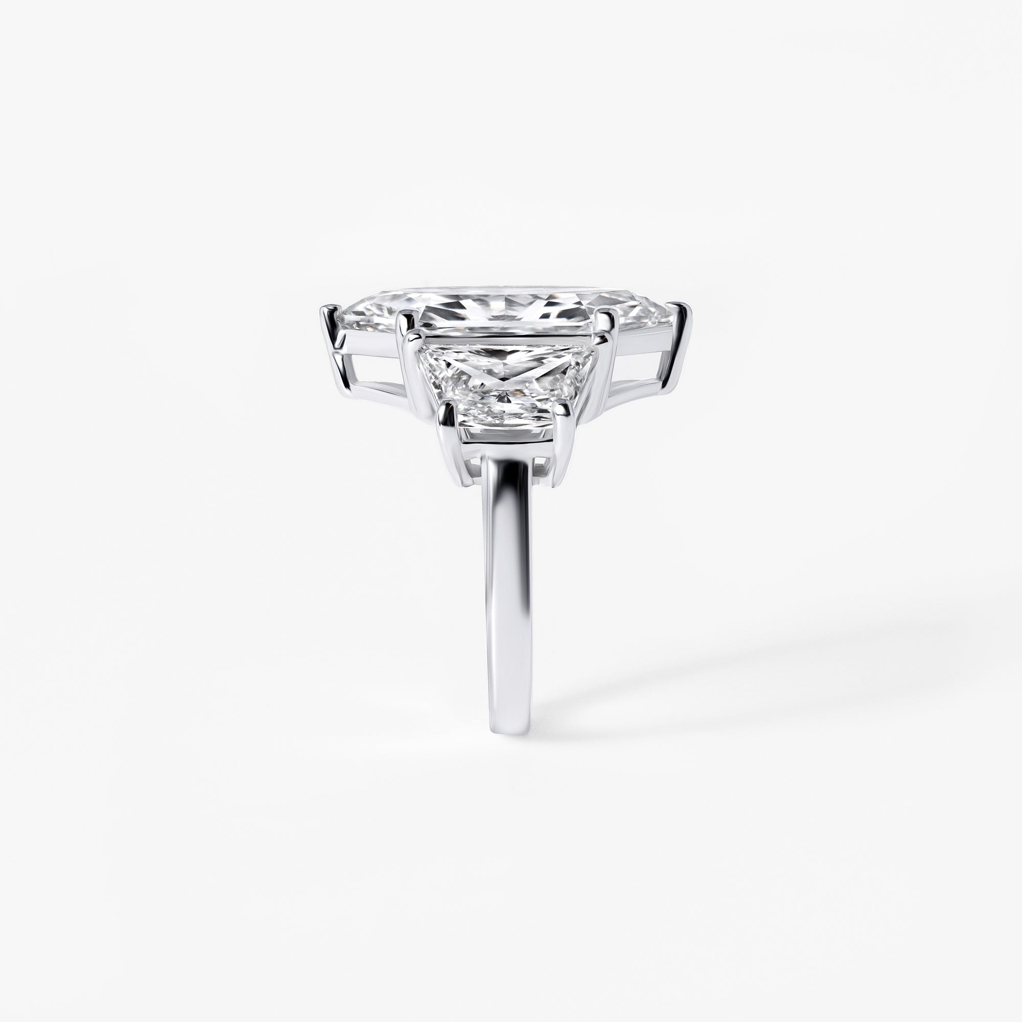 7.23CT Hexagon Three Stone Engagement Ring