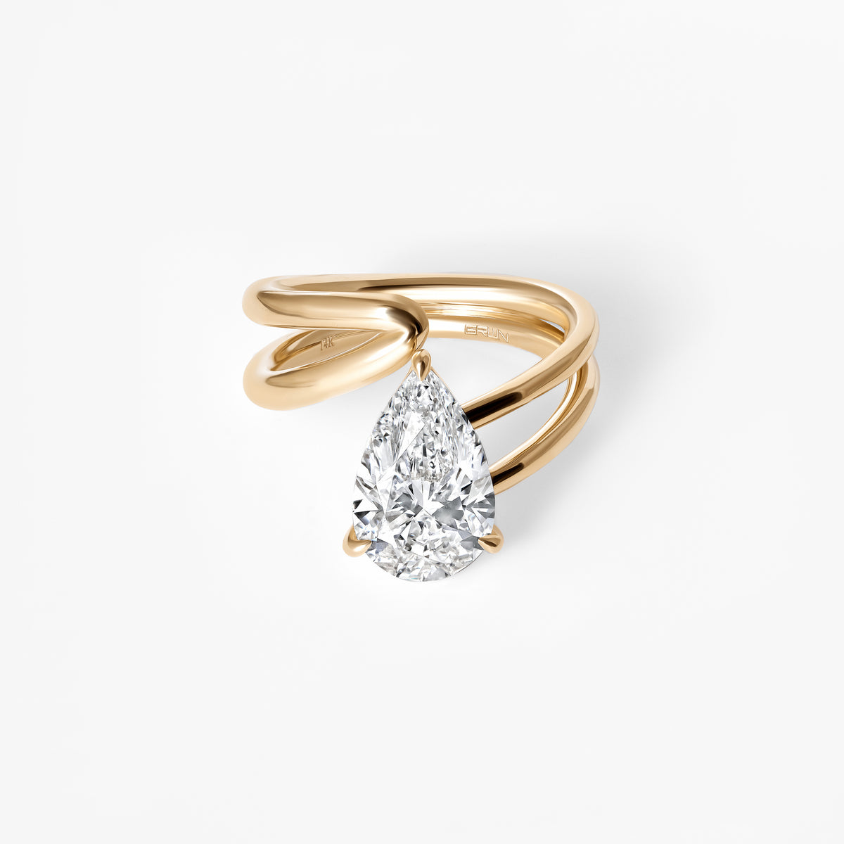 3.07CT Pear Swirl Engagement Ring