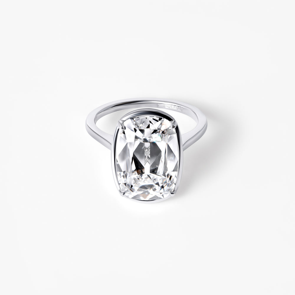 7.02CT Antique Cushion Bezel & Prong Engagement Ring