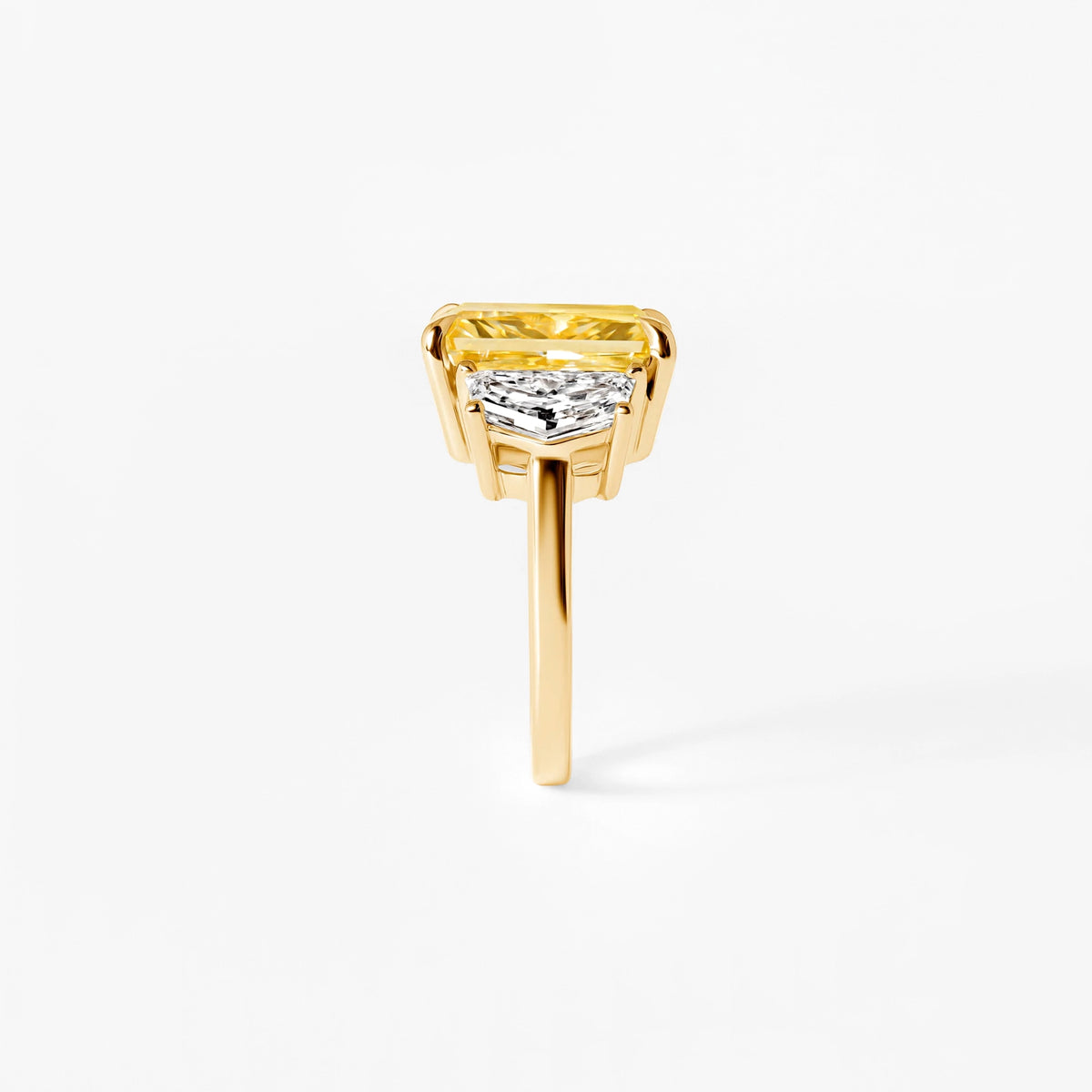 9.04CT Yellow Radiant Three Stone Engagement Ring