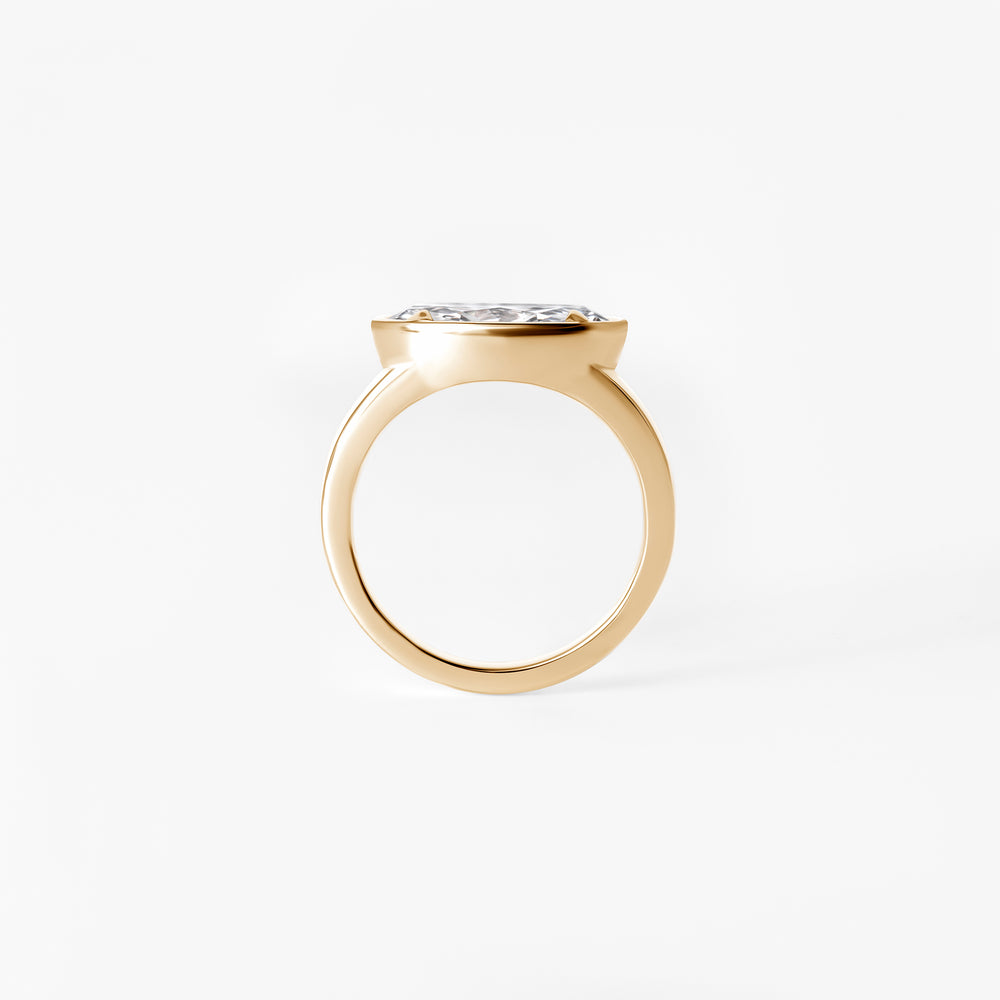 2.08CTW Oval East West Bezel Engagement Ring
